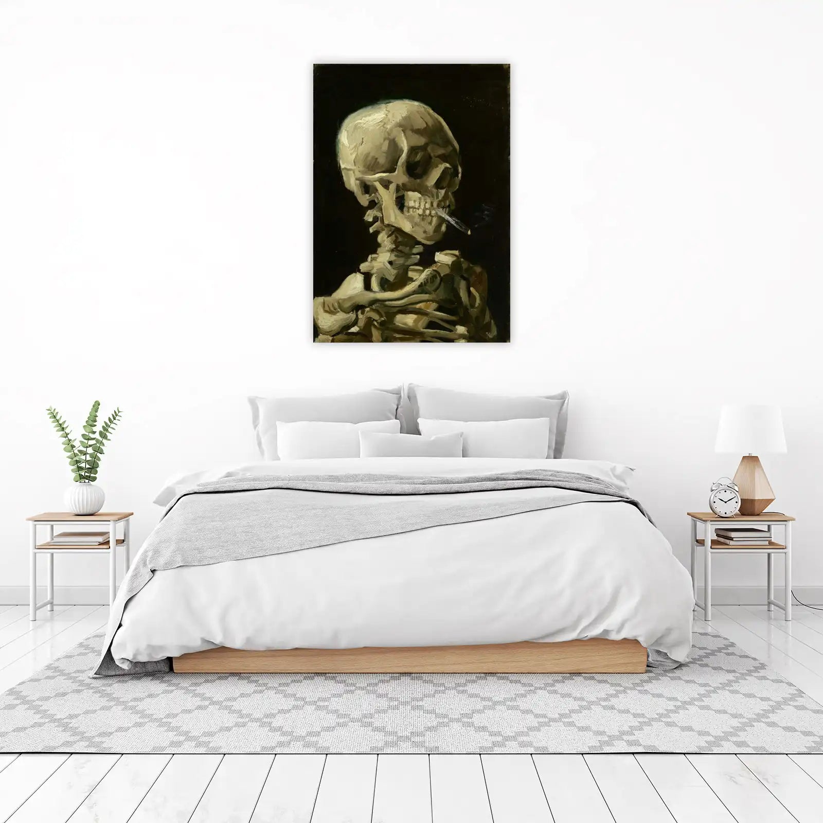 Van Gogh Skeleton Smoking Wall Art Wall Art