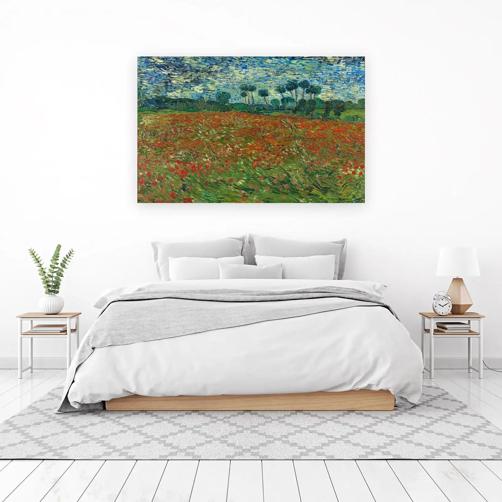 Vibrant Poppy Field Landscape Wall Art