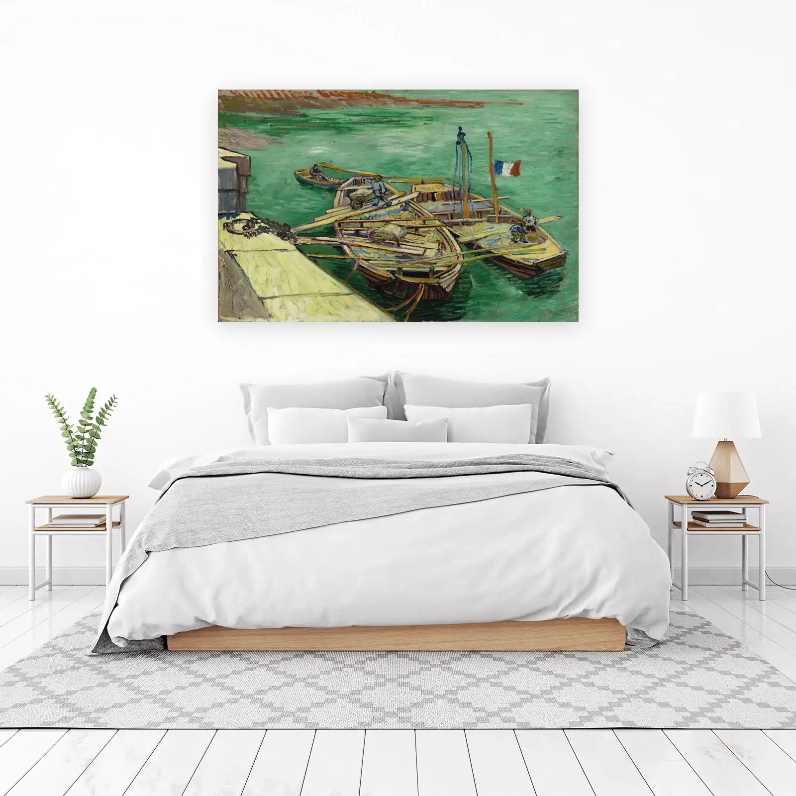 Boats at Arles Van Gogh Style Wall Art