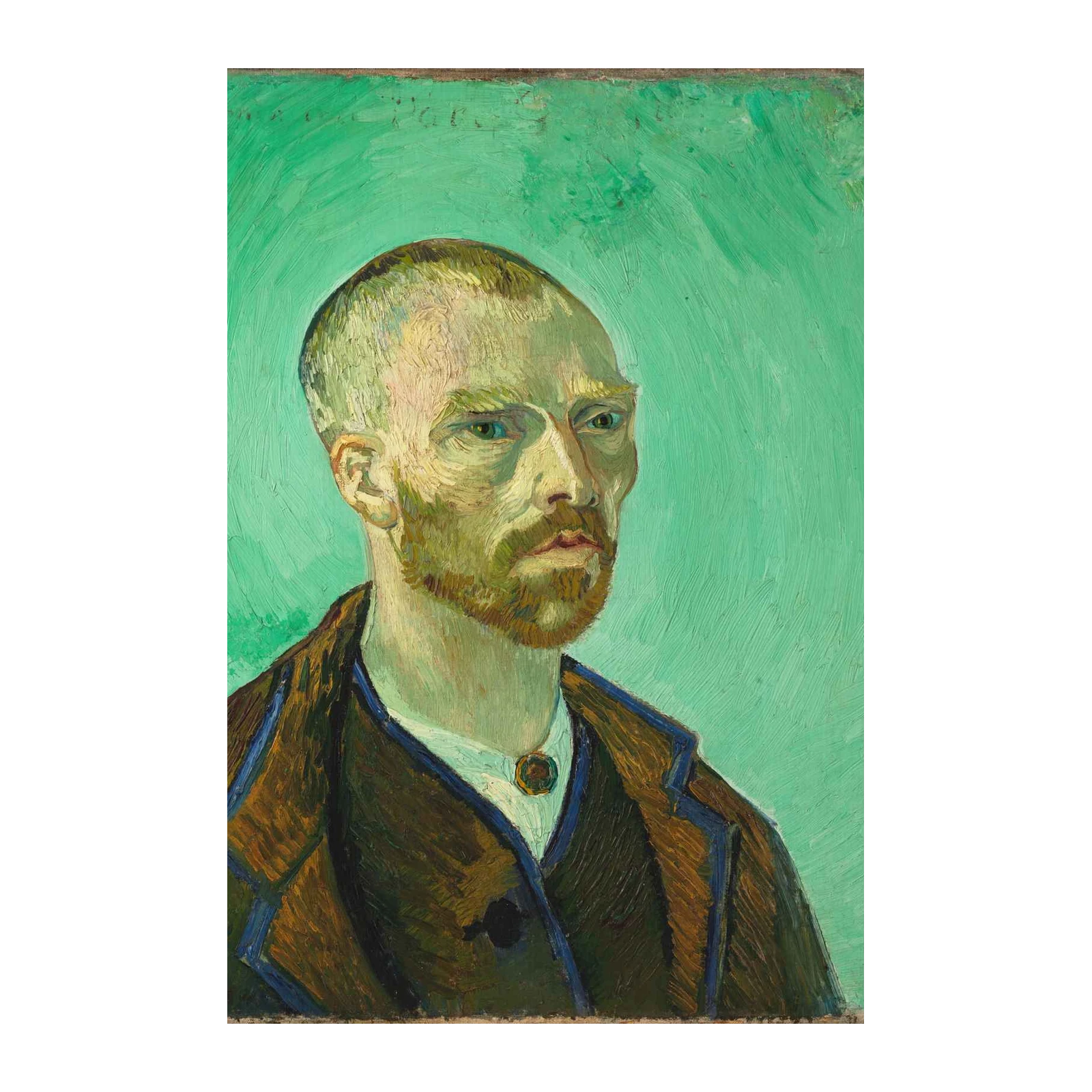 Van Gogh Self-Portrait Green Wall Art