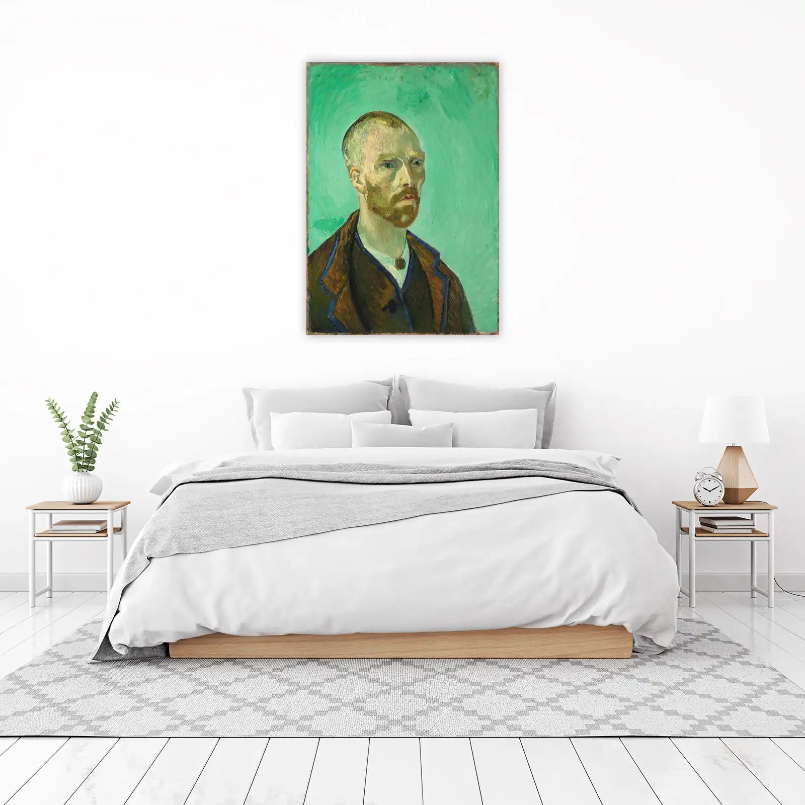 Van Gogh Self-Portrait Green Wall Art