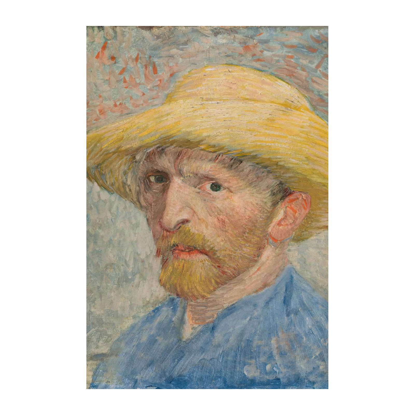 Van Gogh Self-Portrait with Straw Hat Wall Art