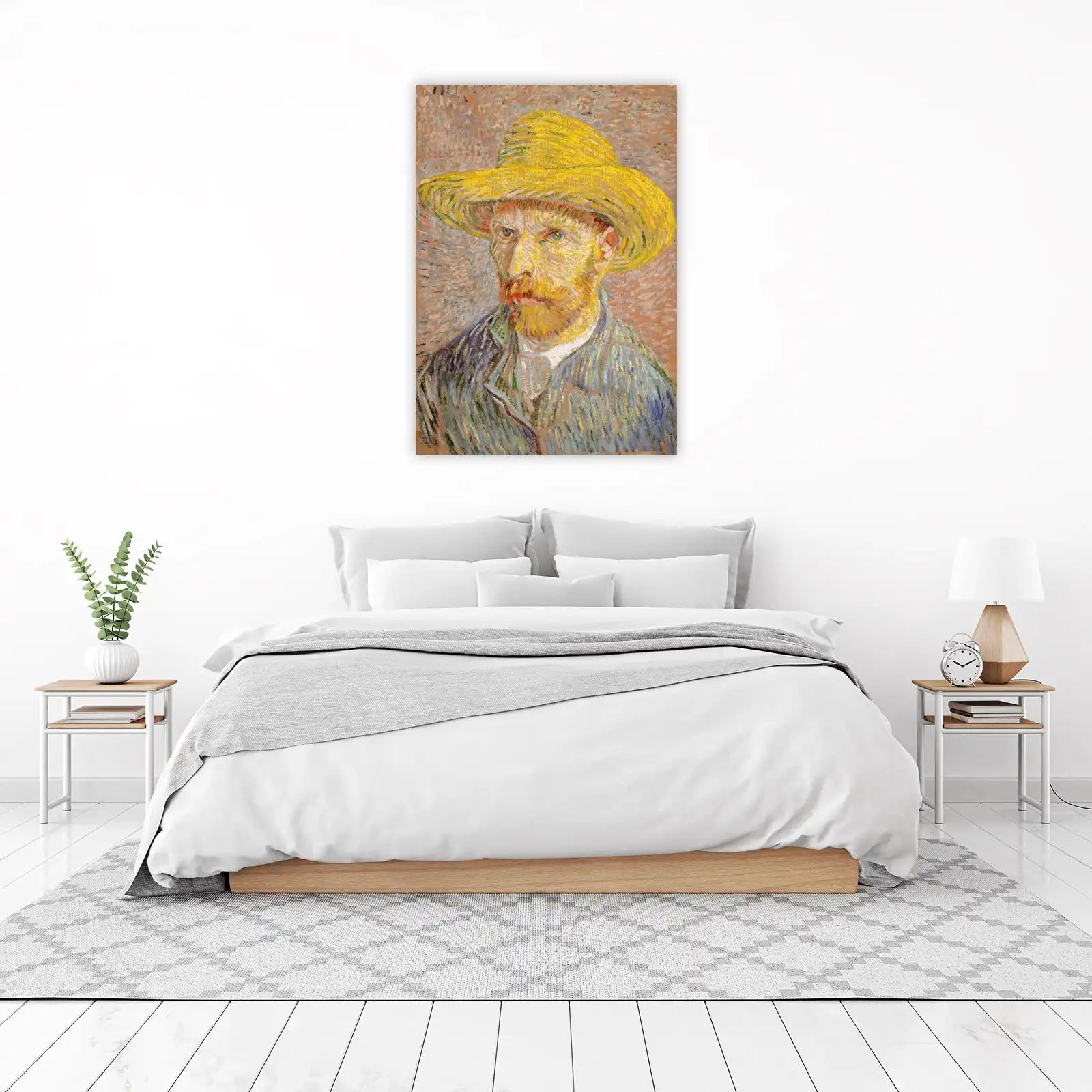 Van Gogh Self Portrait with Straw Hat Wall Art