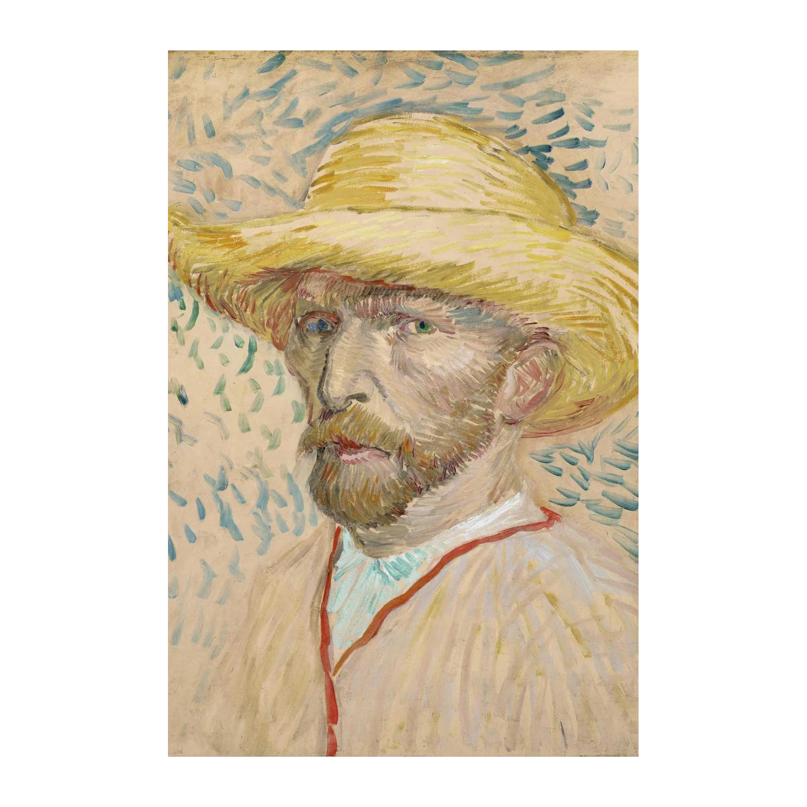Van Gogh Self-Portrait with Straw Hat Wall Art