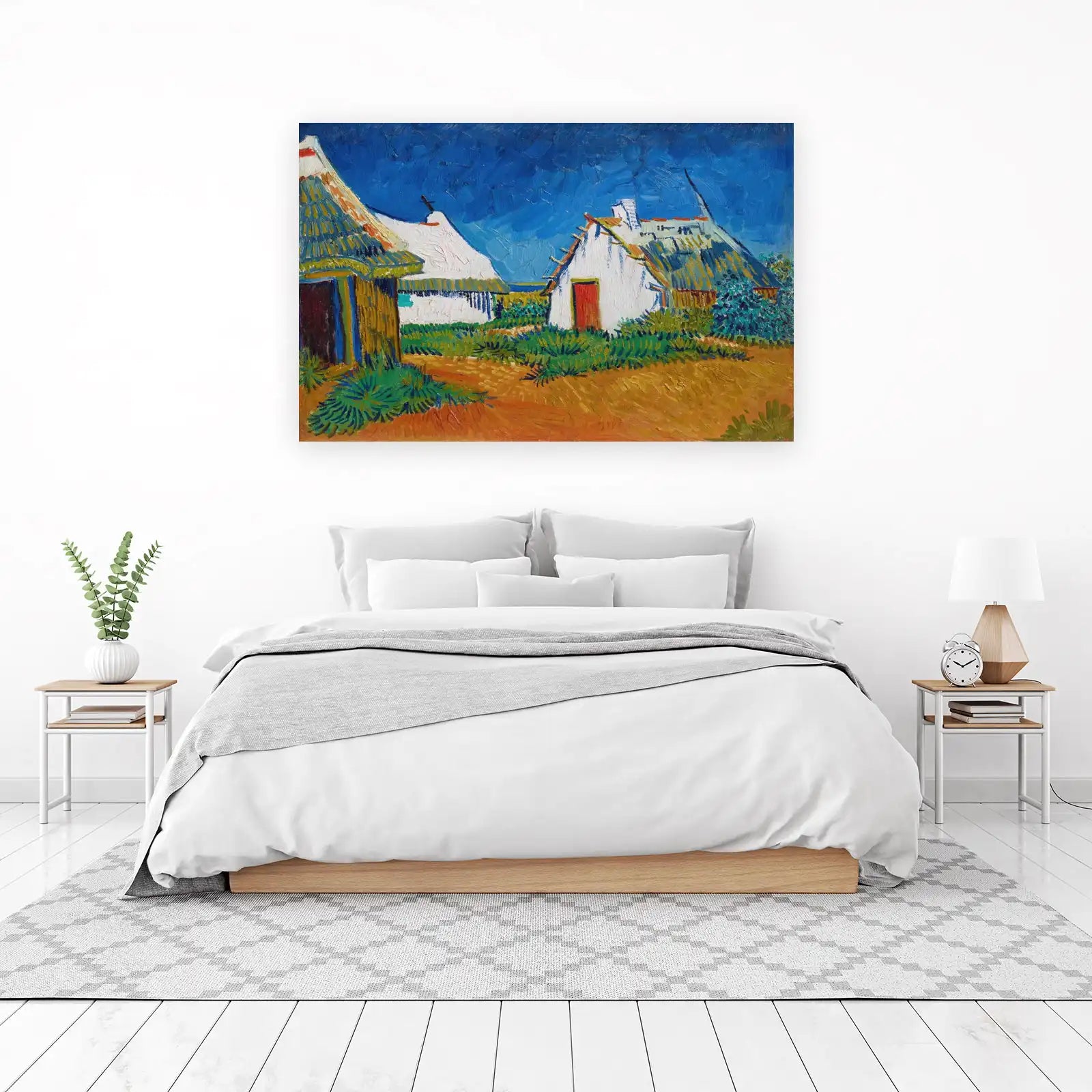 Vibrant Village Houses Van Gogh Wall Art