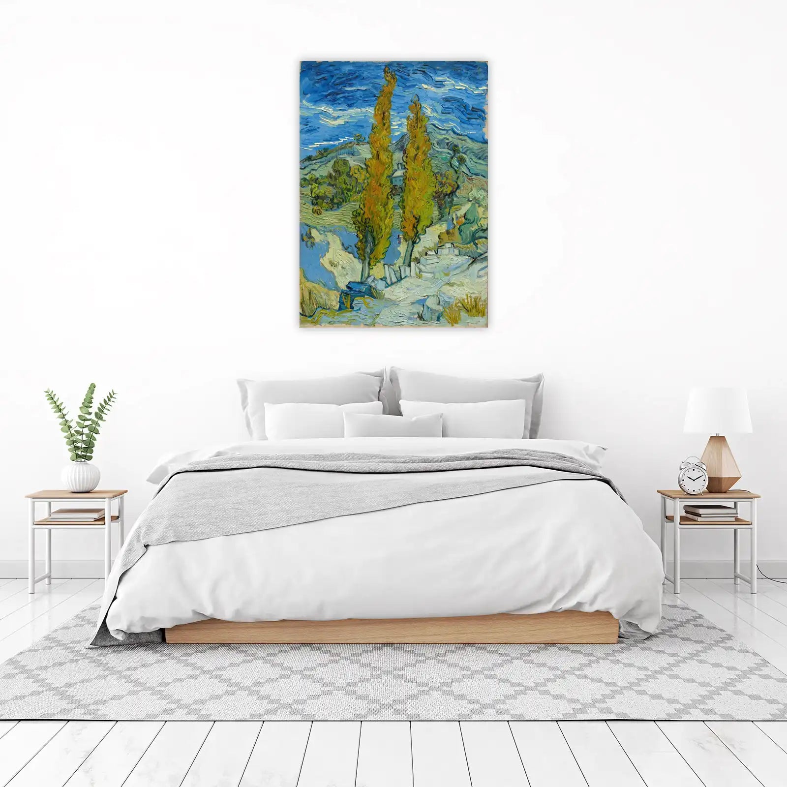Vibrant Cypresses Landscape Wall Art
