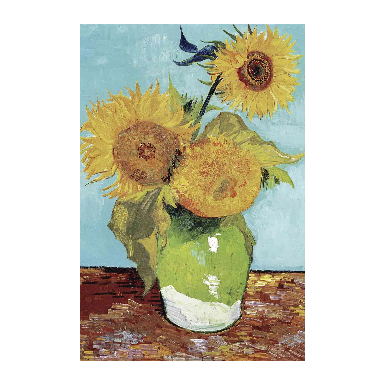 Vibrant Sunflowers in Green Vase Wall Art