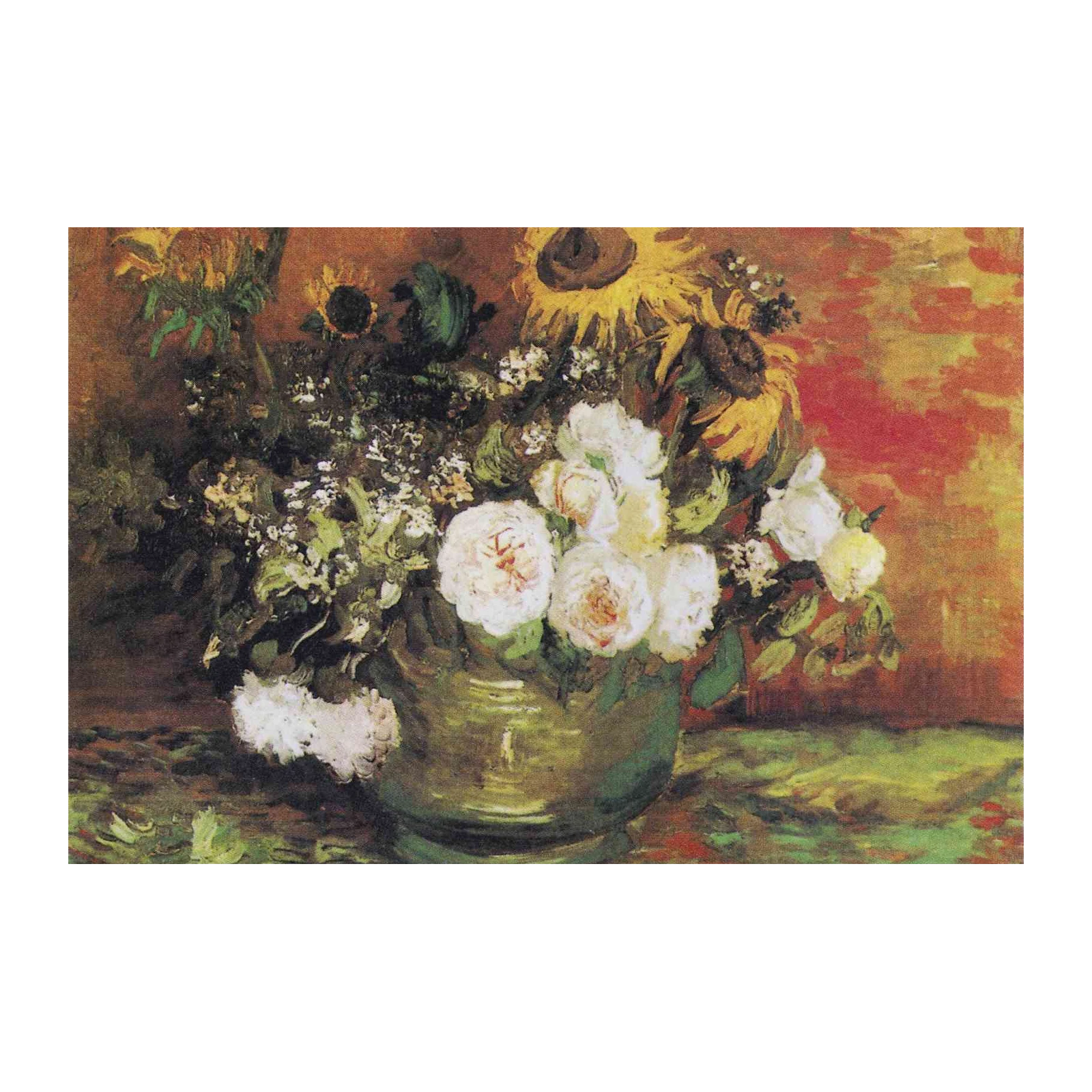 Vase of Sunflowers & Roses Wall Art