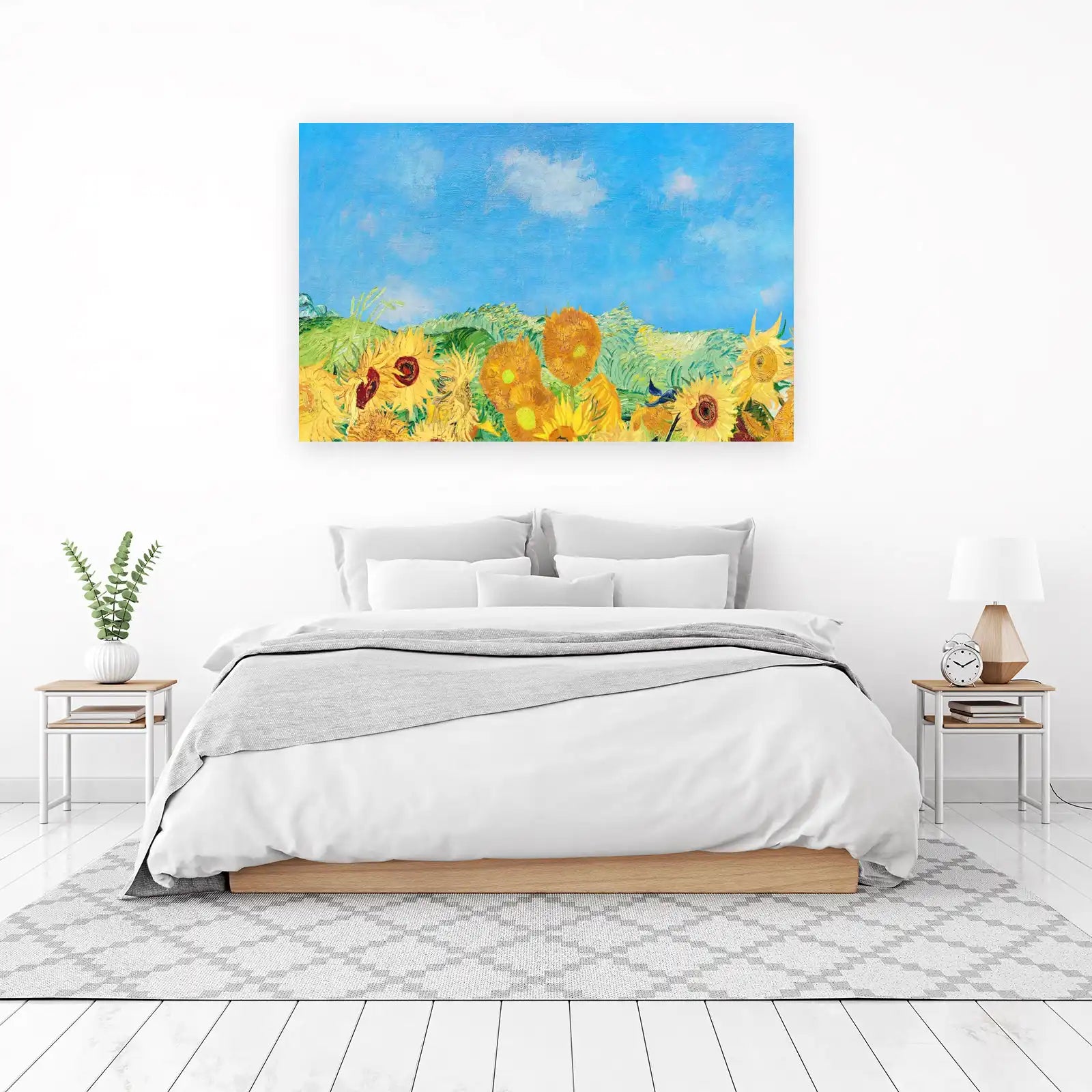 Vibrant Sunflowers Field Wall Art - Van Gogh Inspired Art