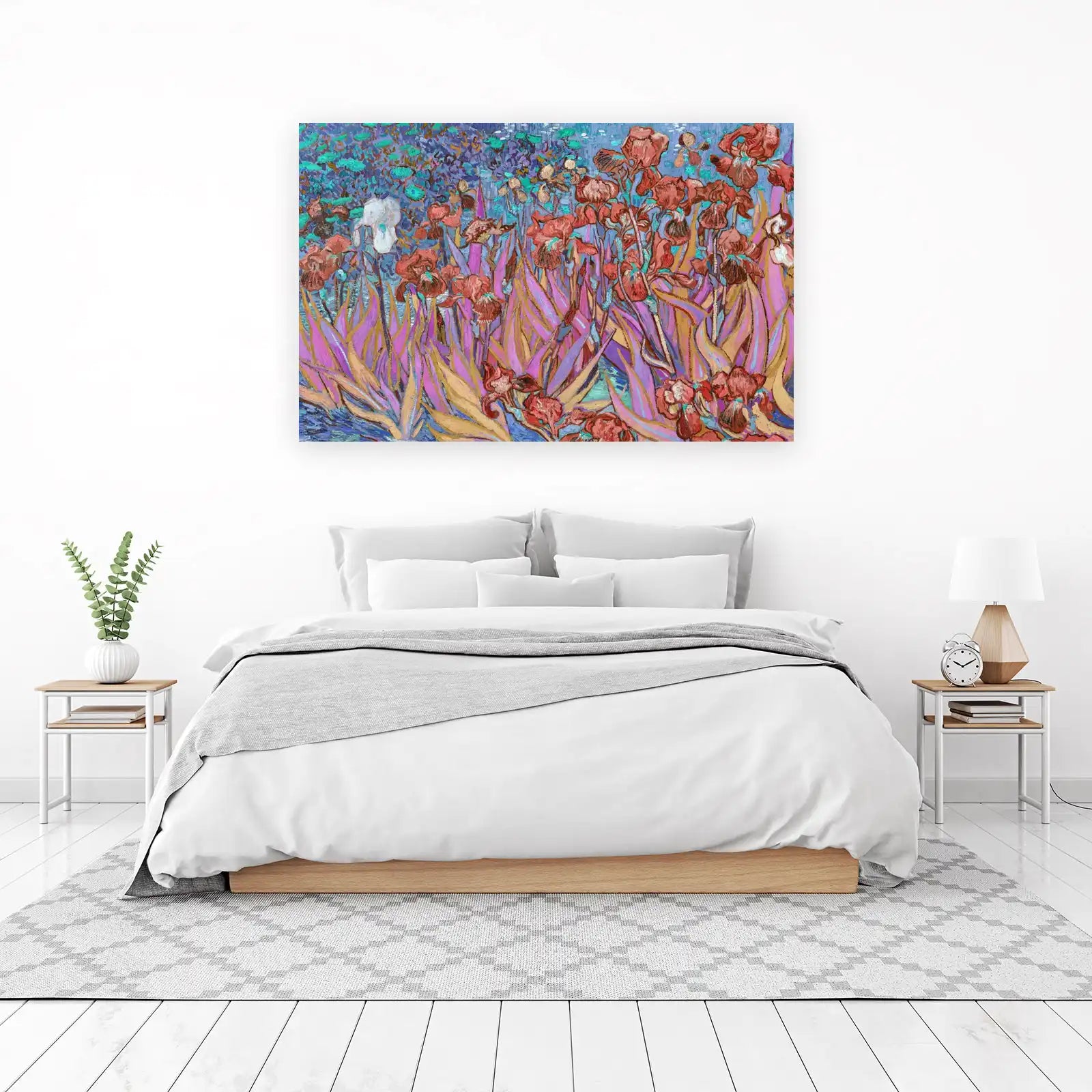 Vibrant Irises Van Gogh Inspired Wall Art