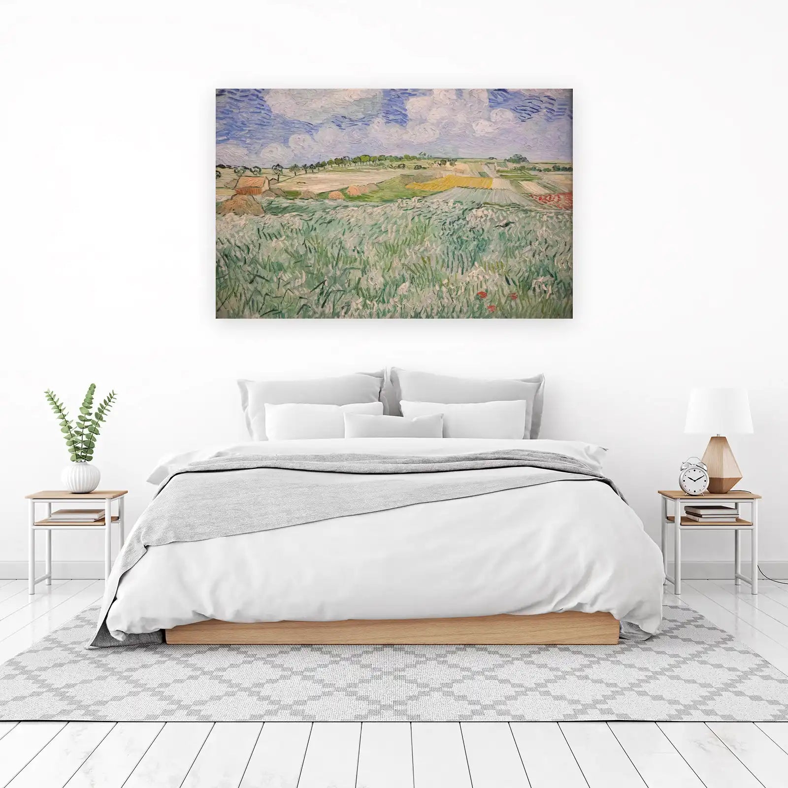 Vibrant Wheat Field Landscape Van Gogh Style Wall Art