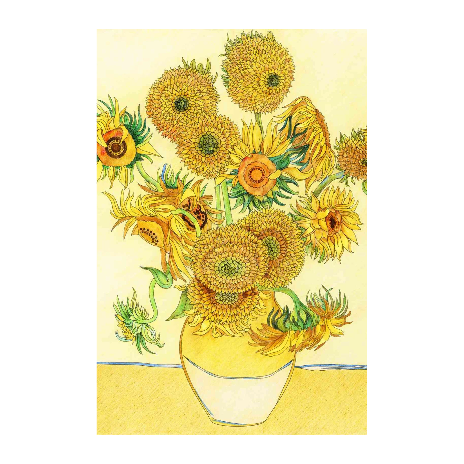 Vibrant Sunflowers on Yellow Wall Art