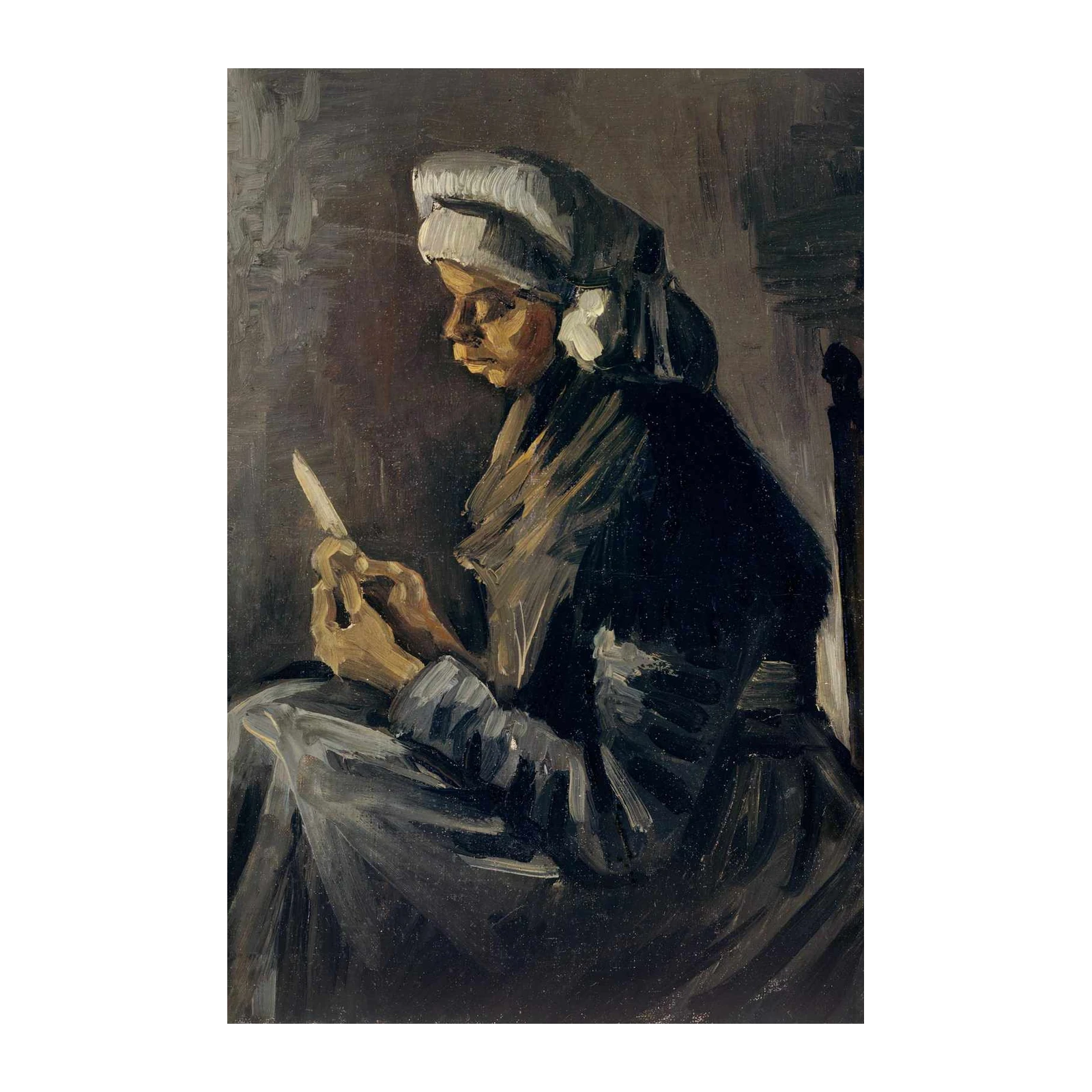 Peasant Woman with Knife Impressionist Wall Art