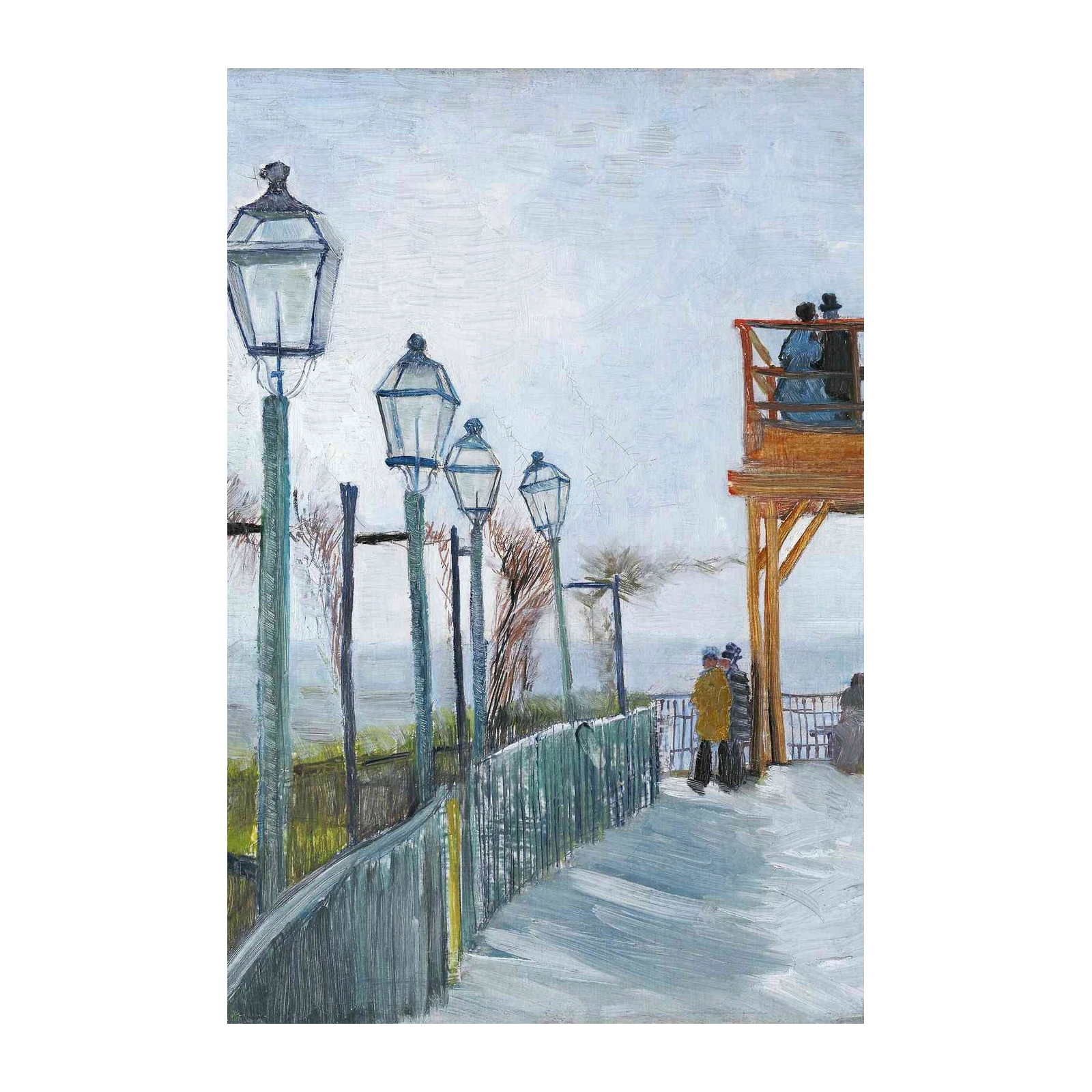 Vintage Street Lamps & Figures Wall Art
