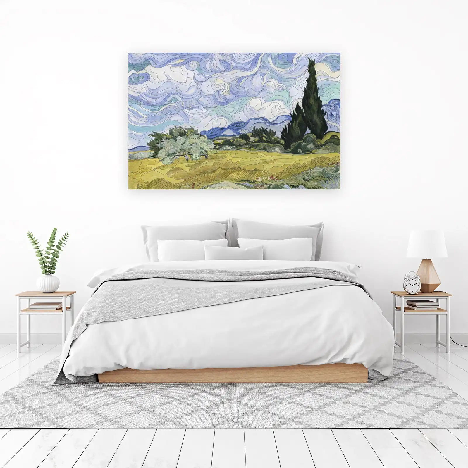 Van Gogh Starry Night Cyprus Landscape Wall Art