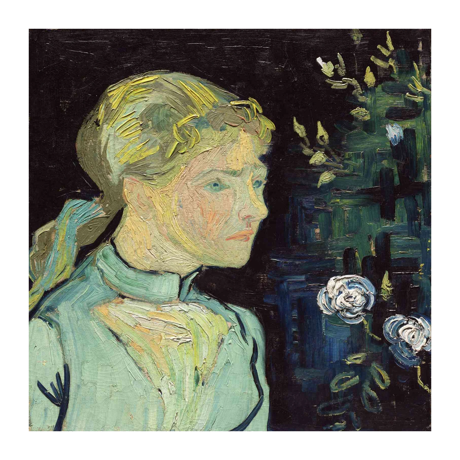 Van Gogh Portrait with Roses Wall Art