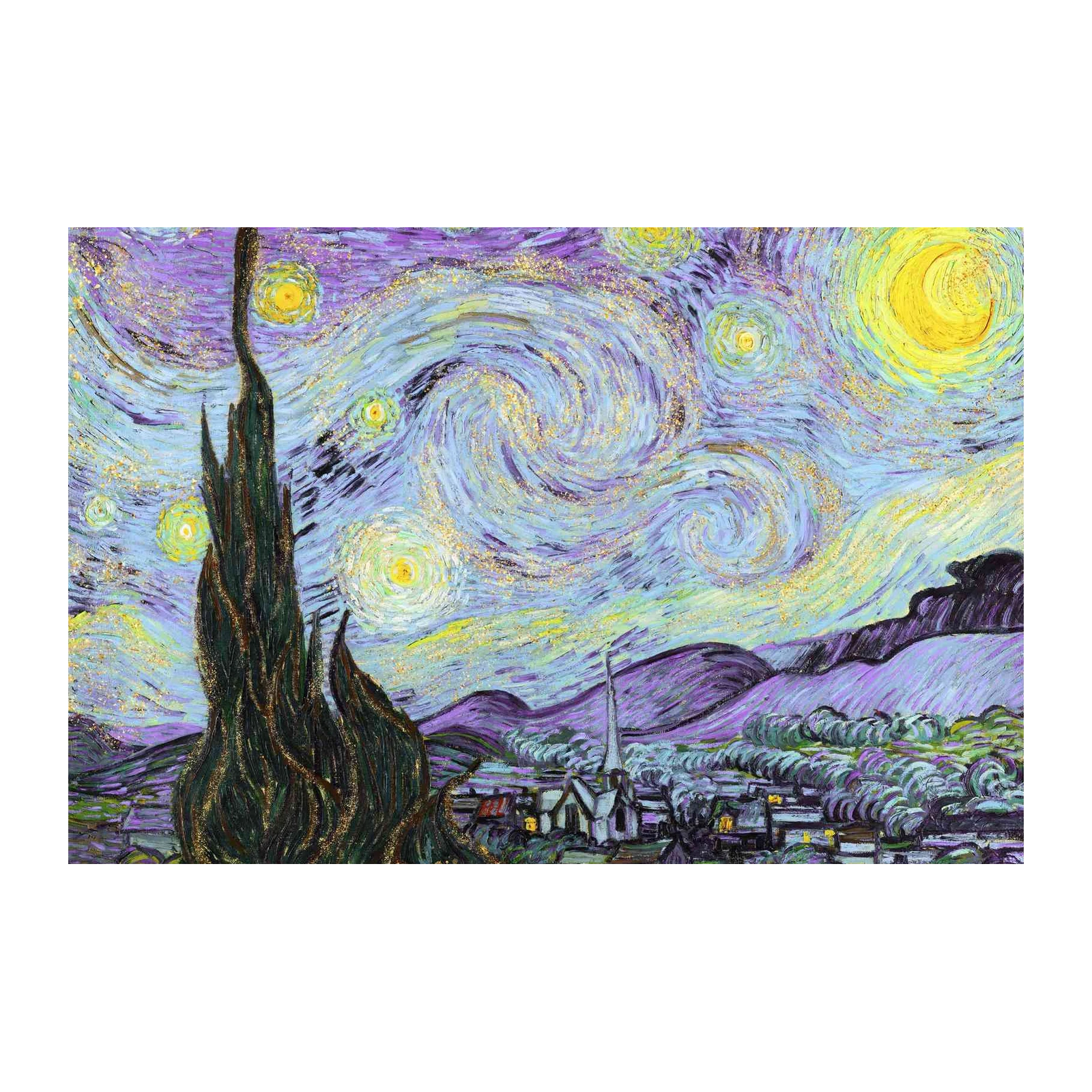 Starry Night Emerald Cypress Wall Art