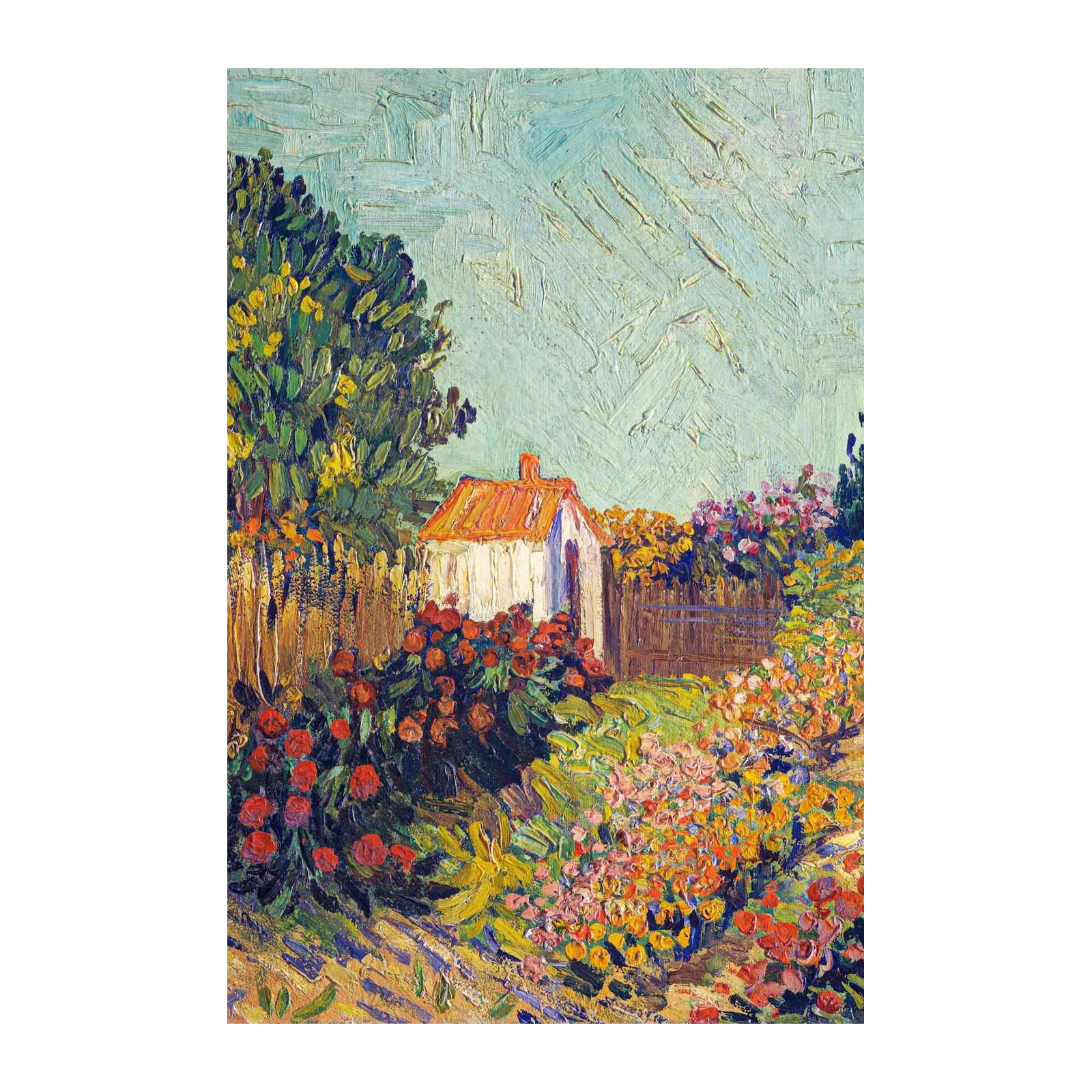 Vibrant Garden House Impressionist Wall Art