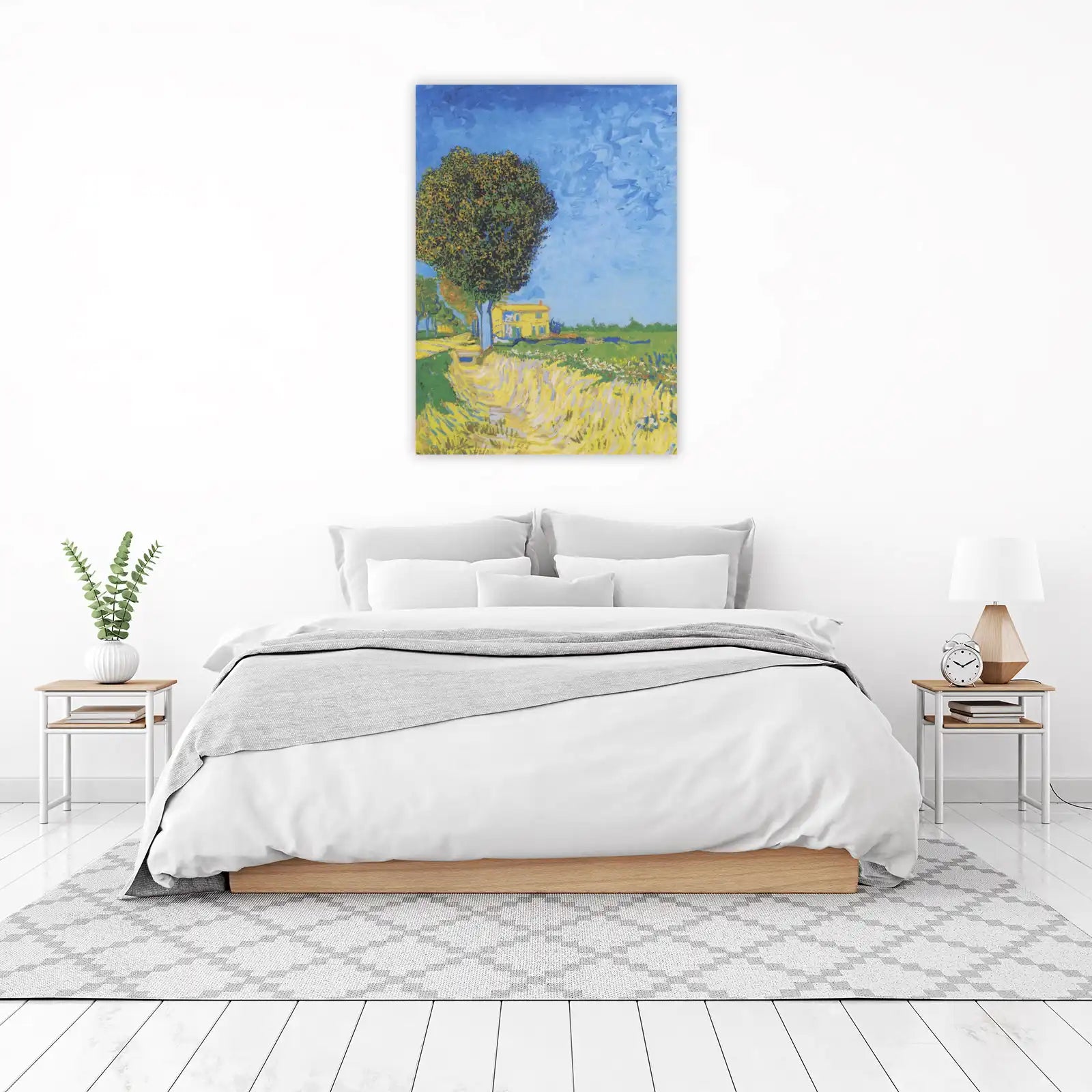 Vibrant Countryside Yellow House Wall Art