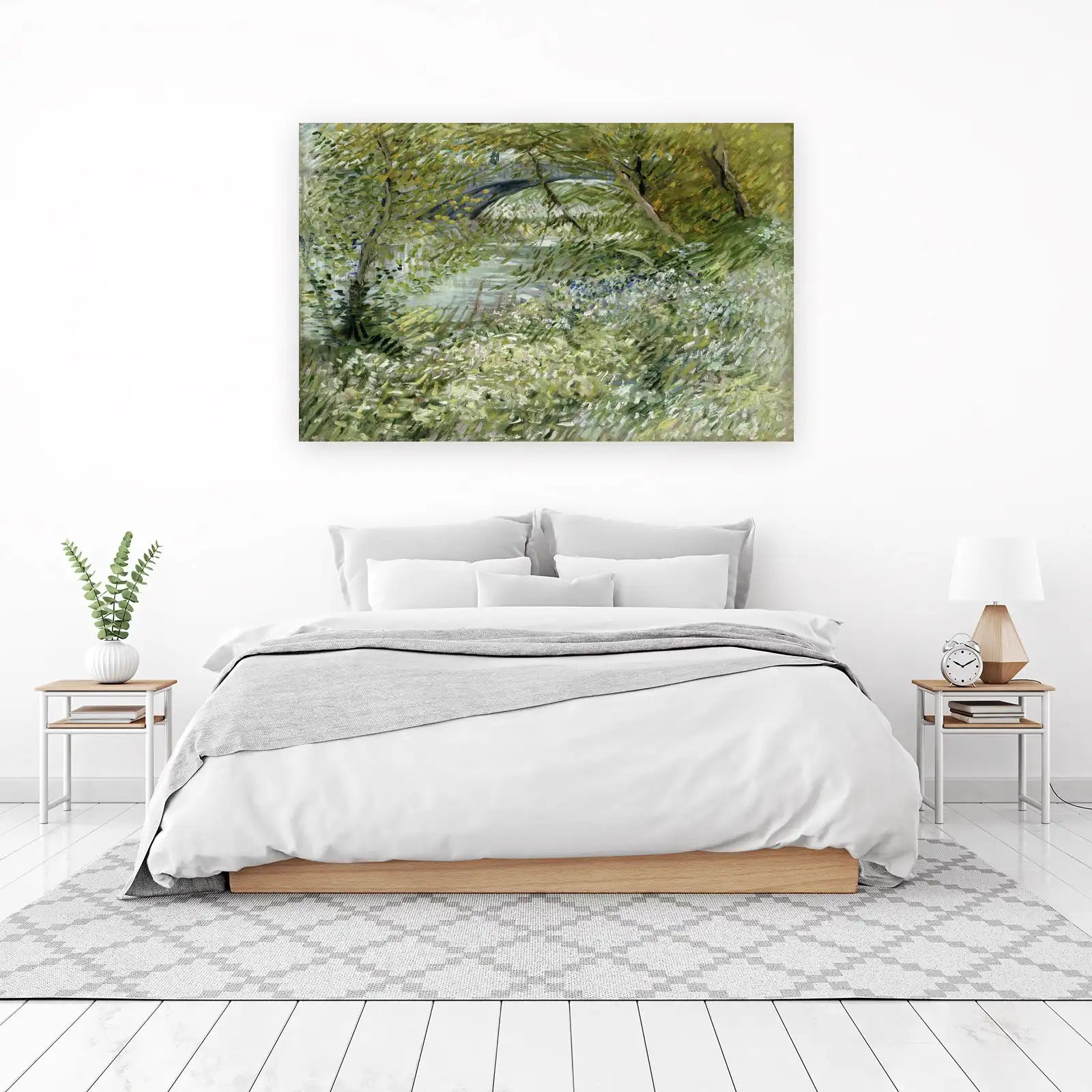Impressionist Bridge & Wildflowers Wall Art