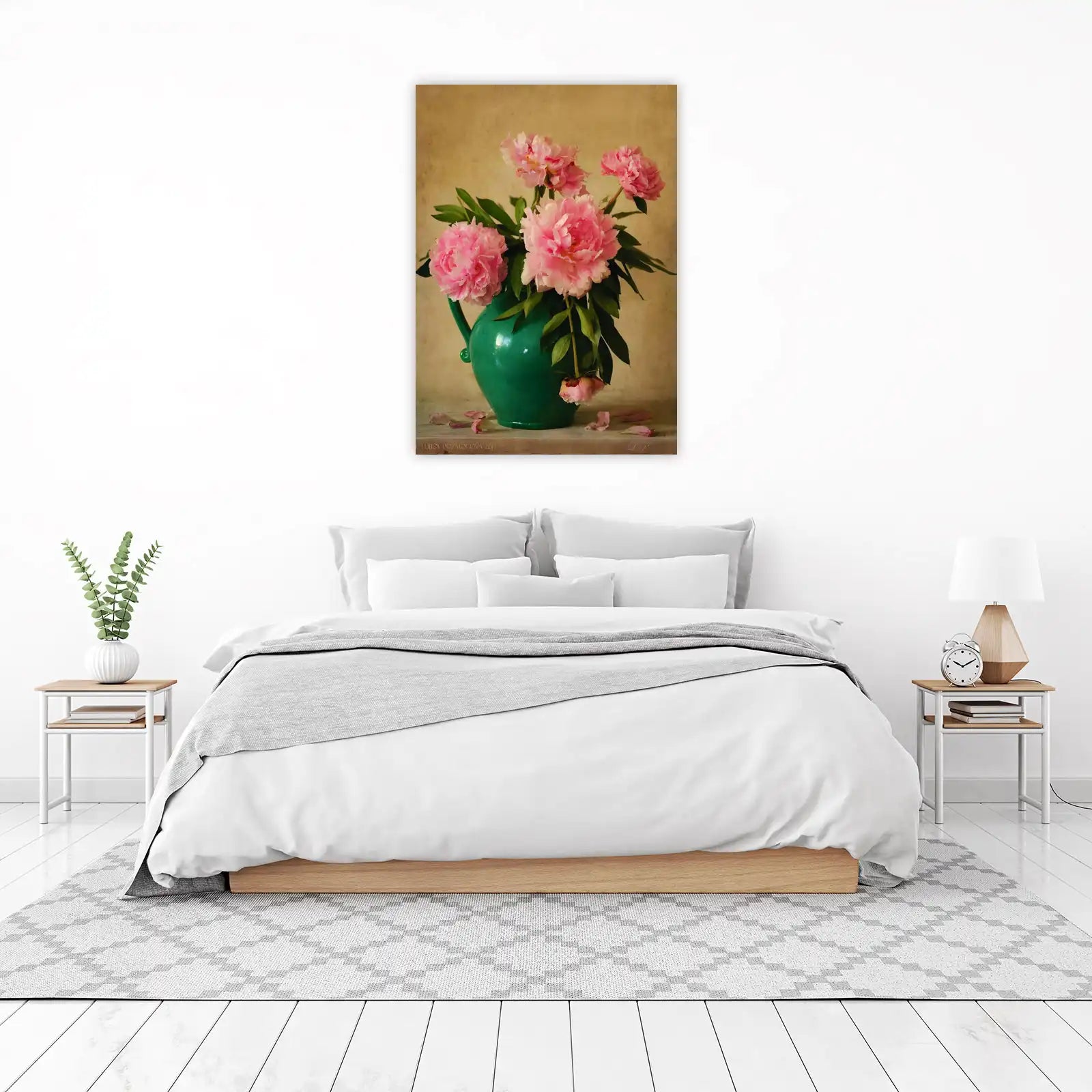 Vintage Pink Peonies Floral Art Wall Art