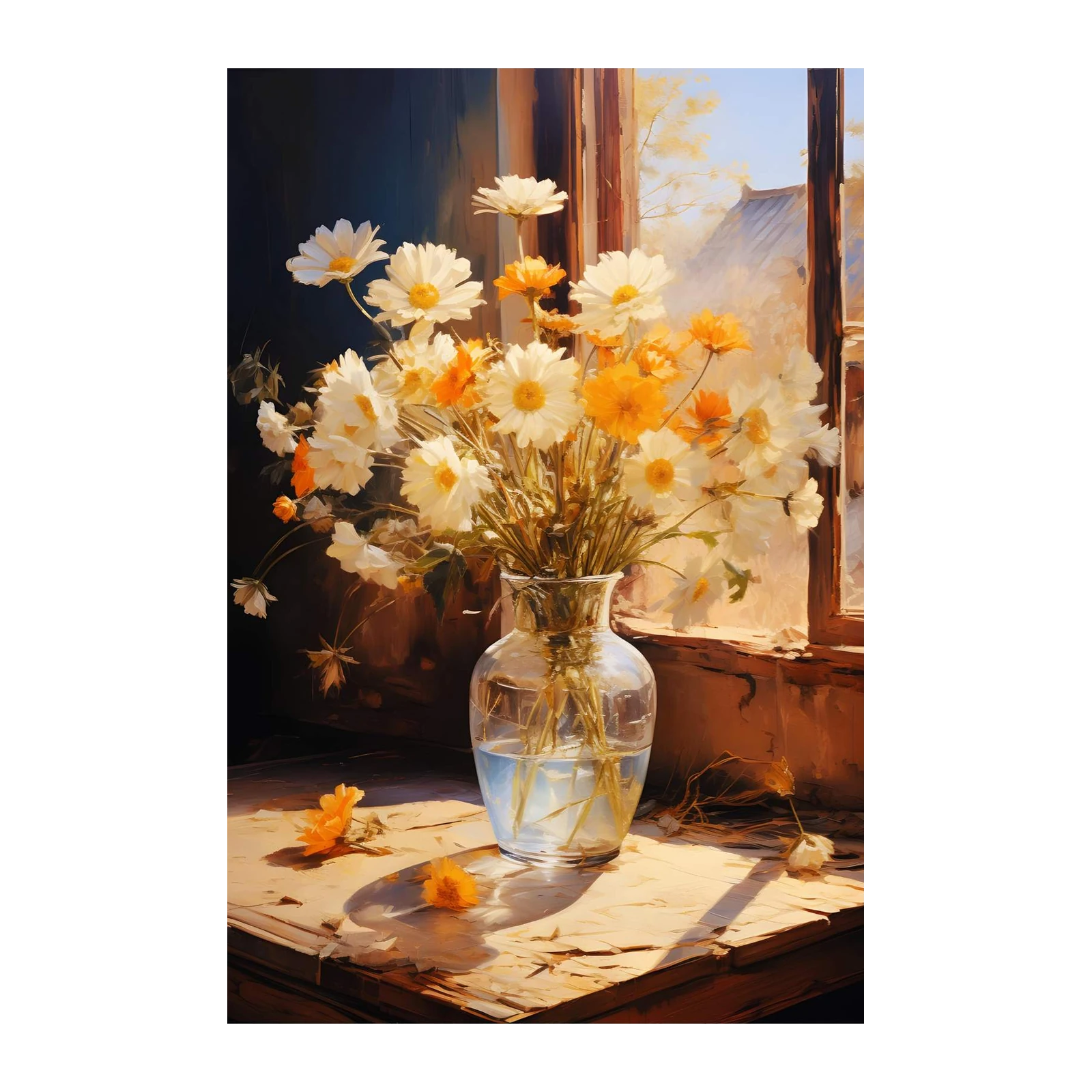Daisies & Sunlight Still Life Wall Art
