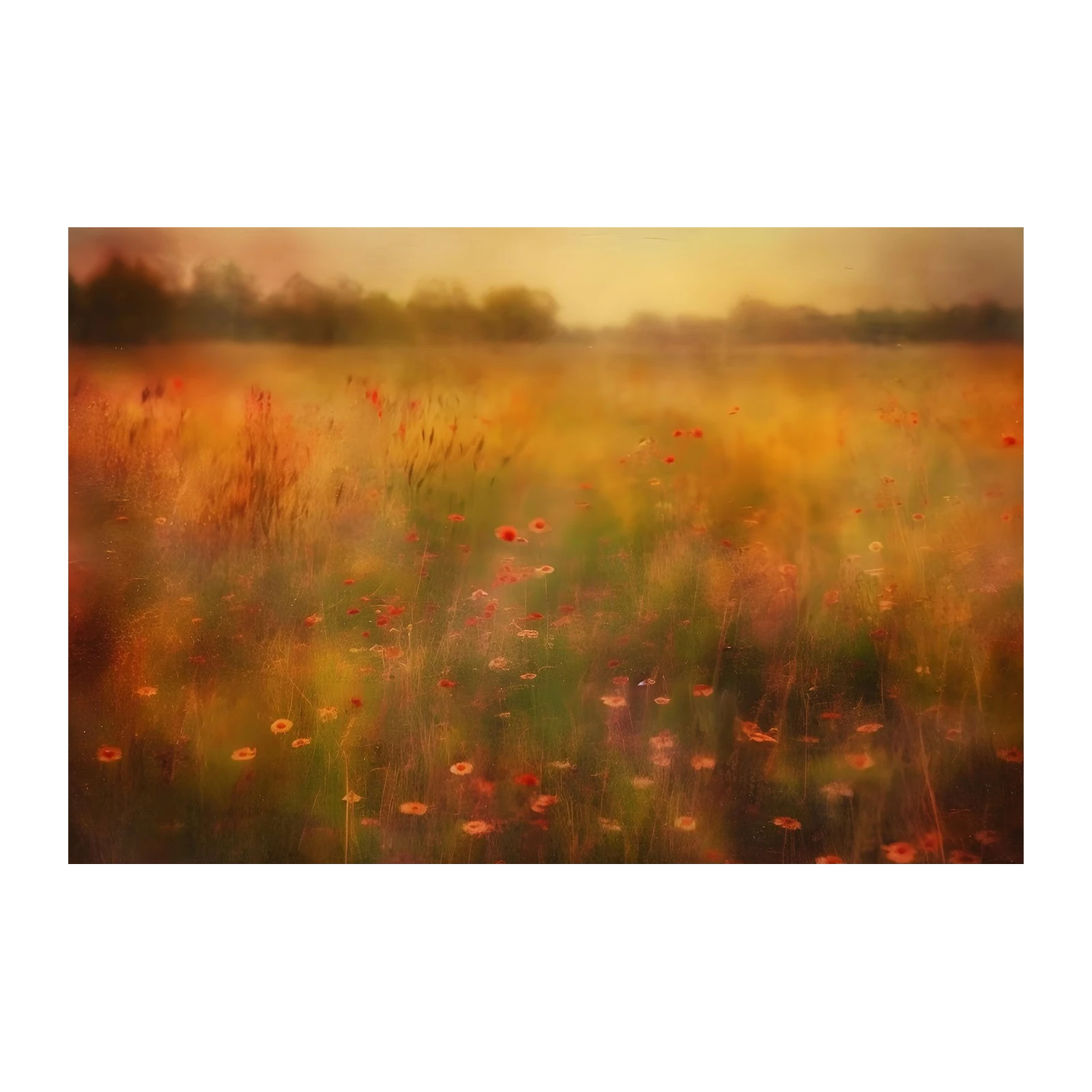 Golden Poppy Field Impression Wall Art