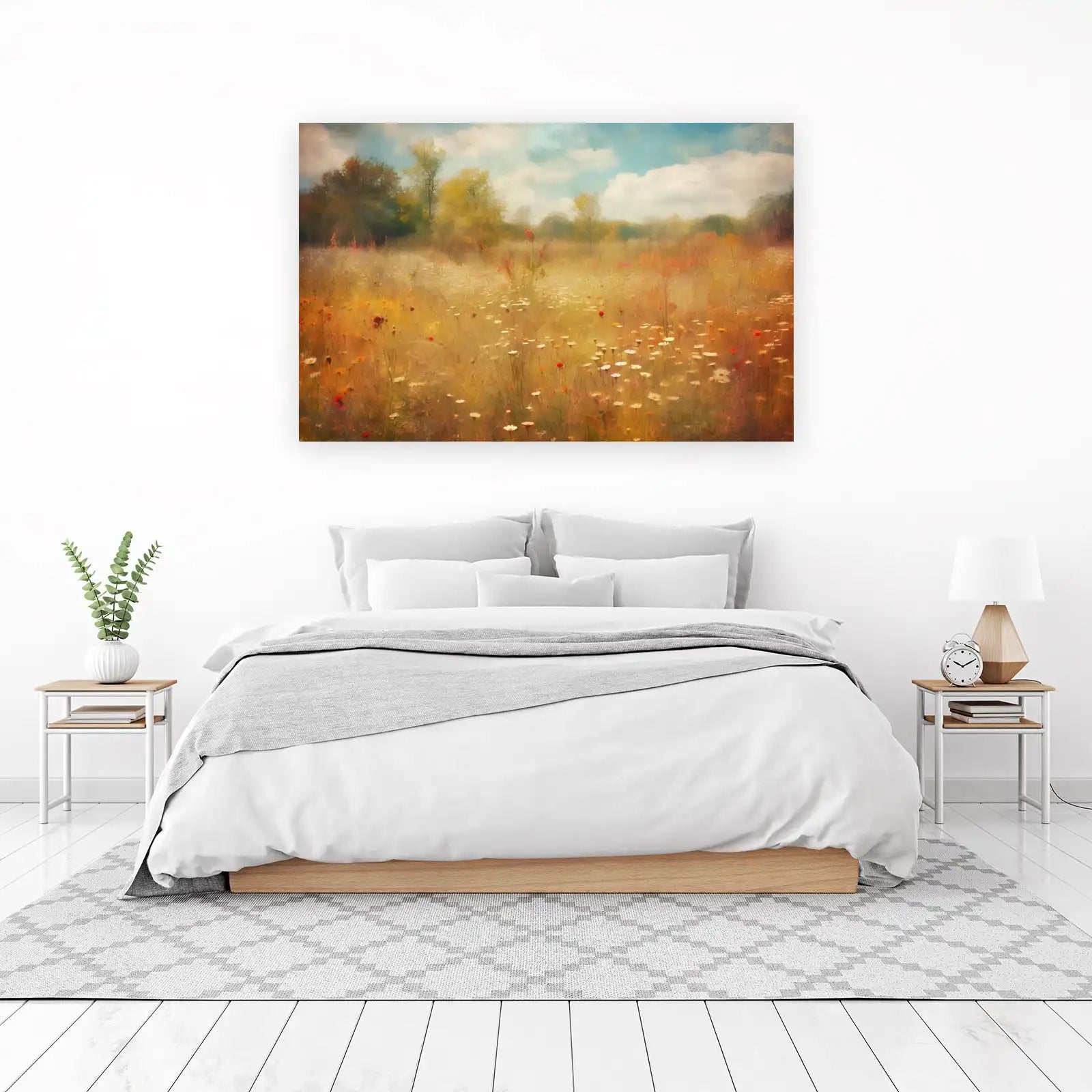 Golden Meadow Floral Dream Wall Art
