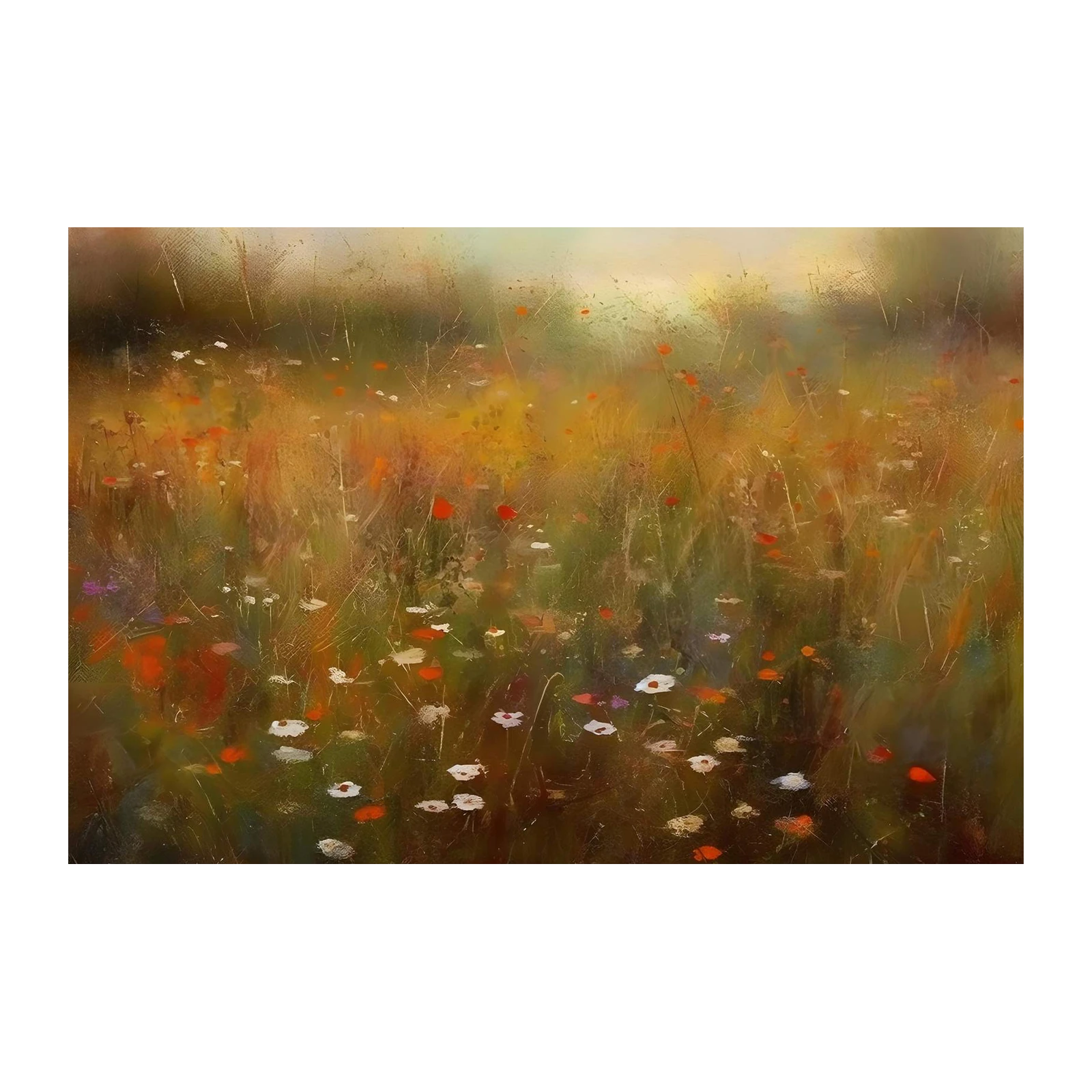 Serene Poppy Field Abstract Wall Art