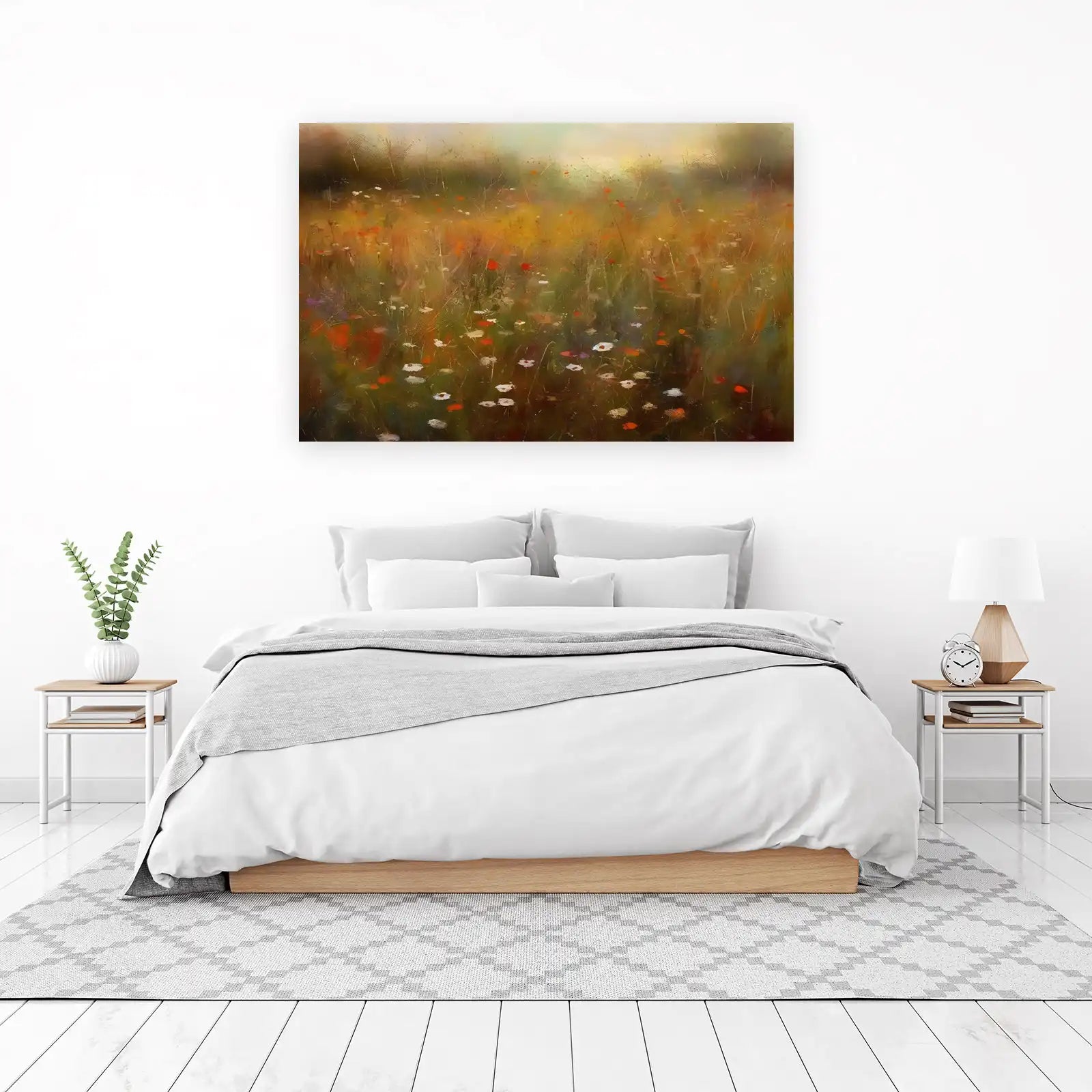 Serene Poppy Field Abstract Wall Art
