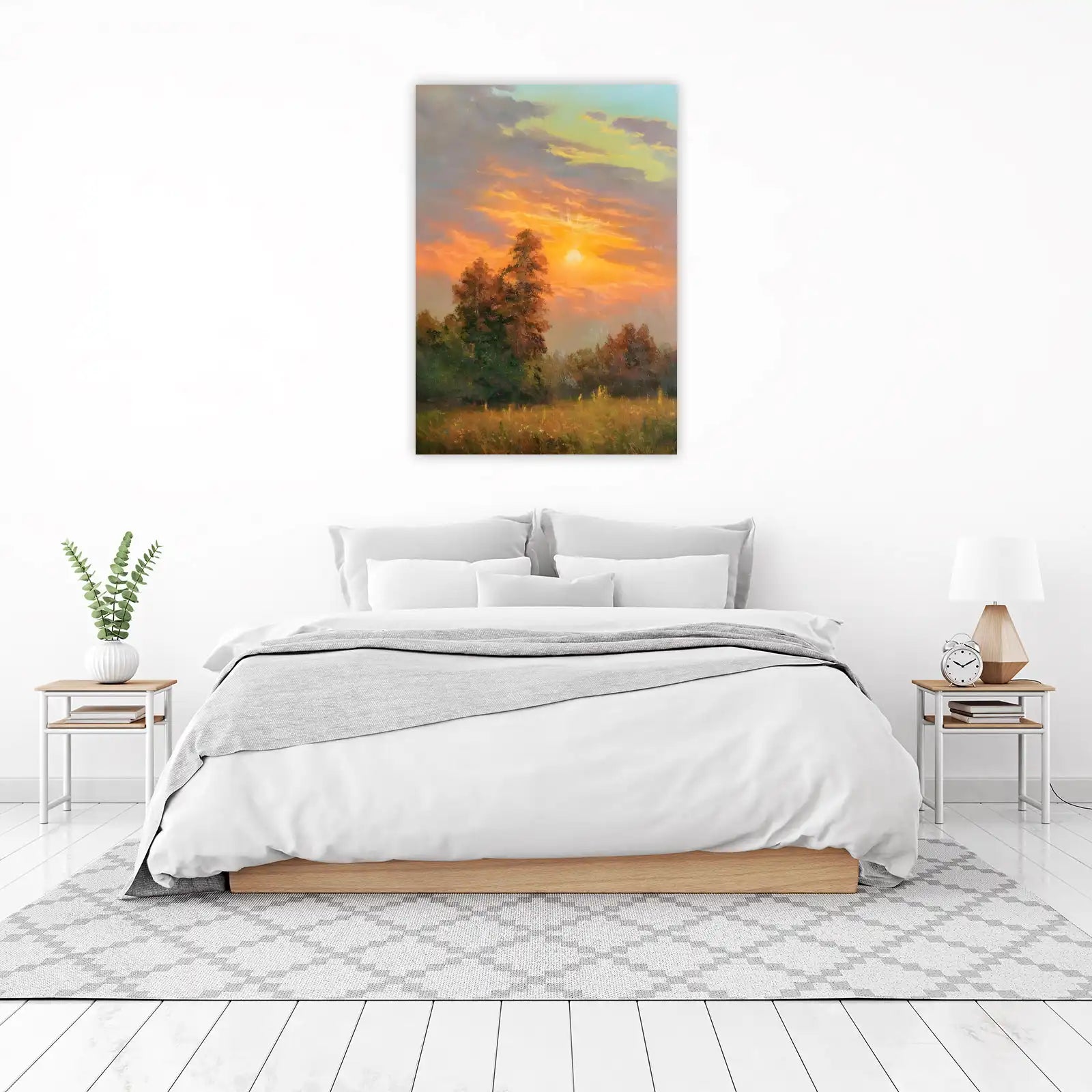 Golden Sunset Landscape Wall Art