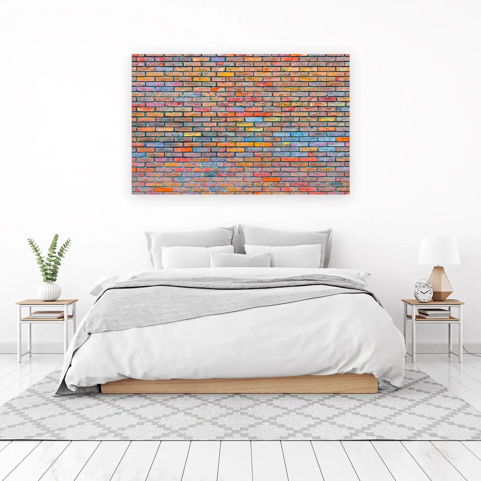 Vibrant Graffiti Brick Wall Wall Art - Urban Art Decor