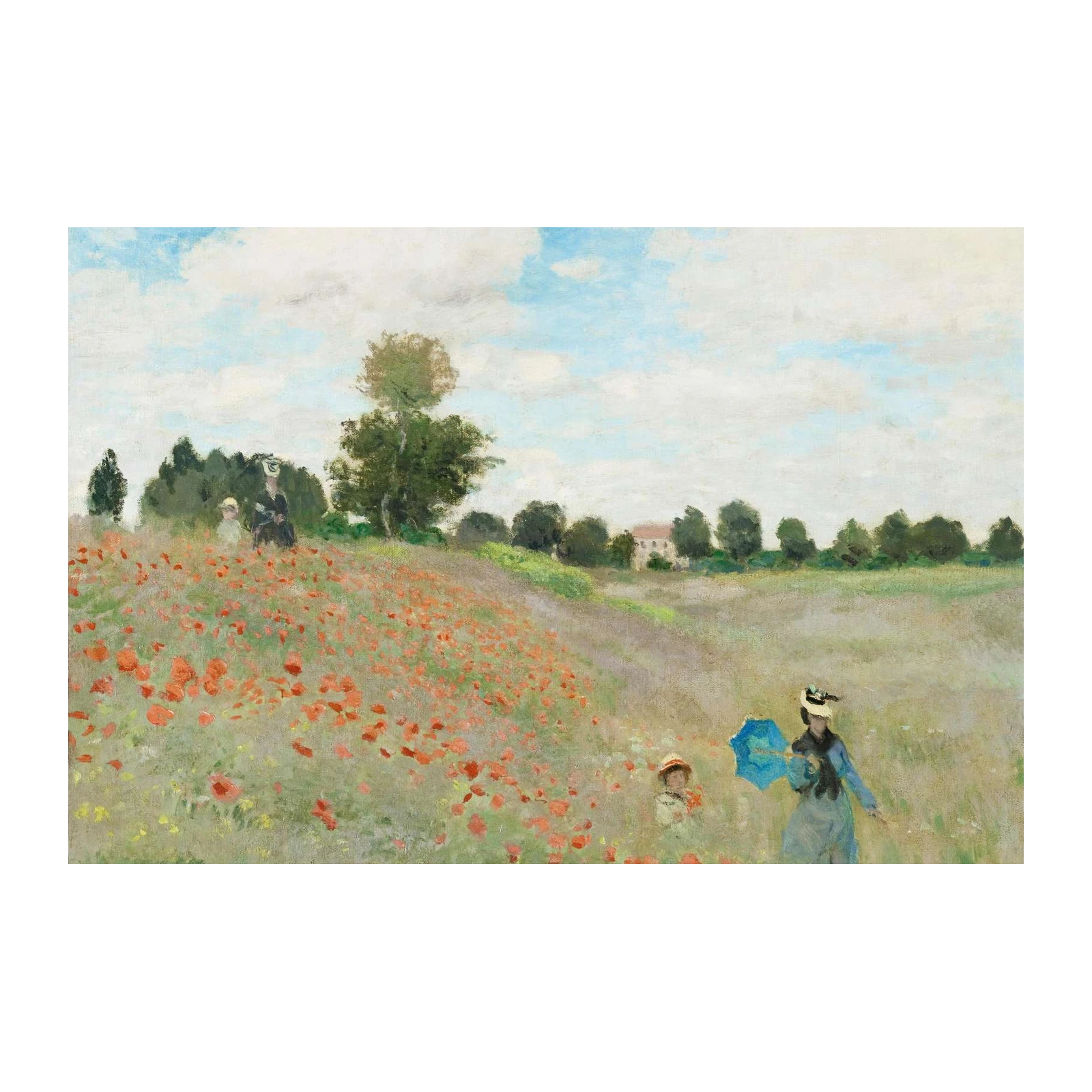 Impressionist Poppies & Figures Wall Art