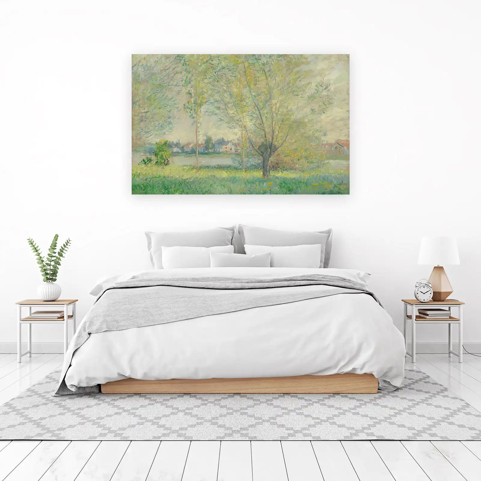Serene River Landscape Impressionist Wall Art