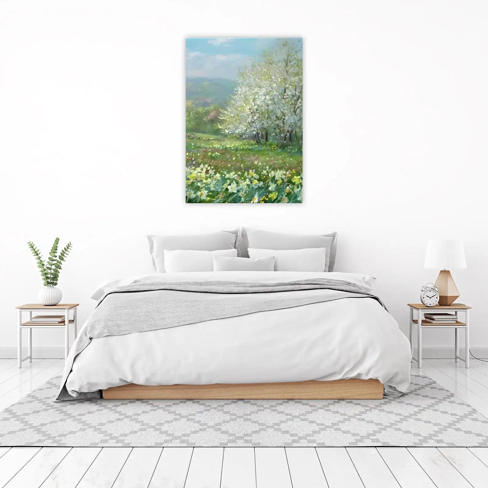 Spring Daffodils Blossom Trees Wall Art
