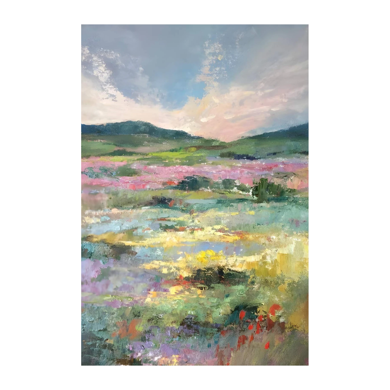 Impressionist Meadow Landscape Wall Art