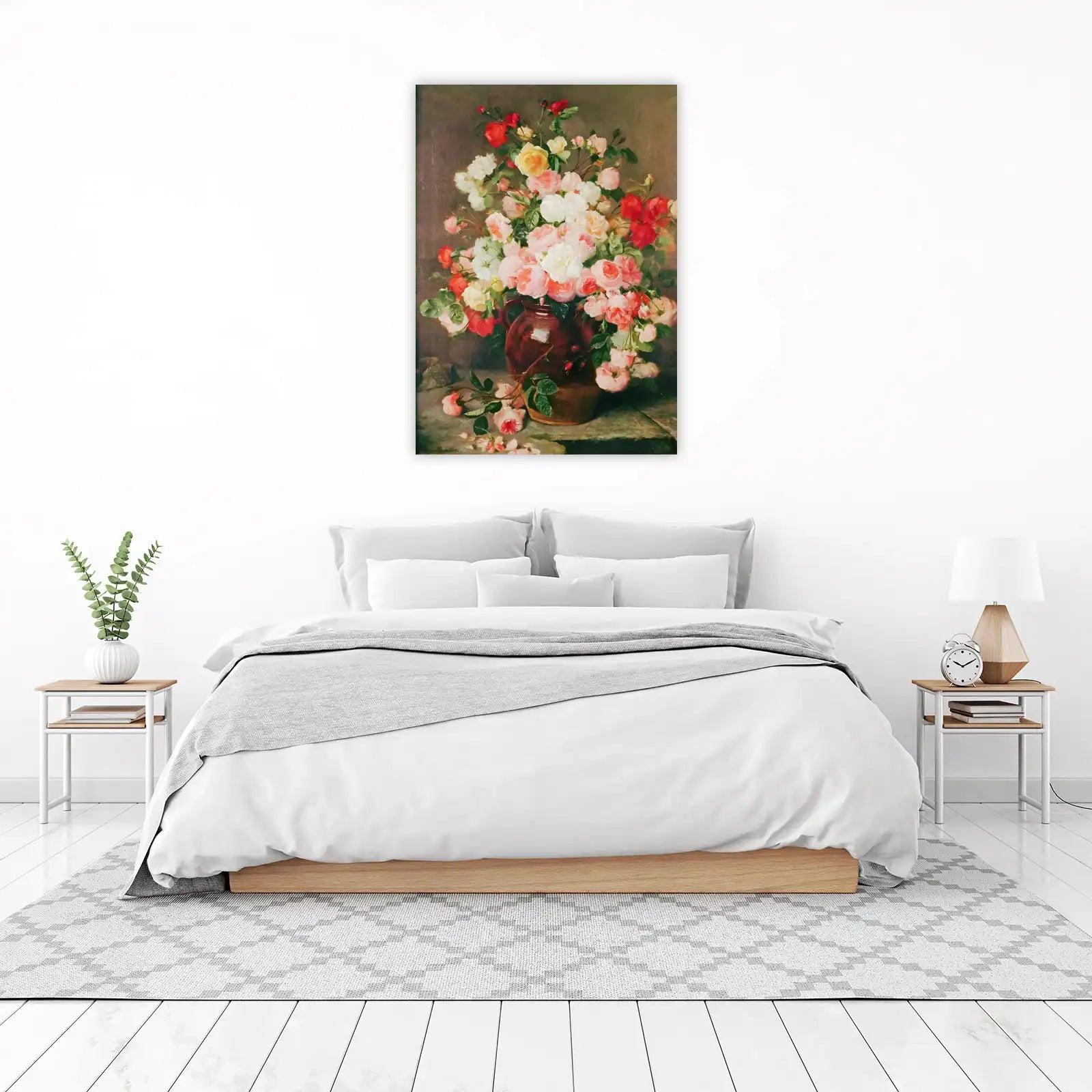 Vintage Rose Bouquet Large Wall Art