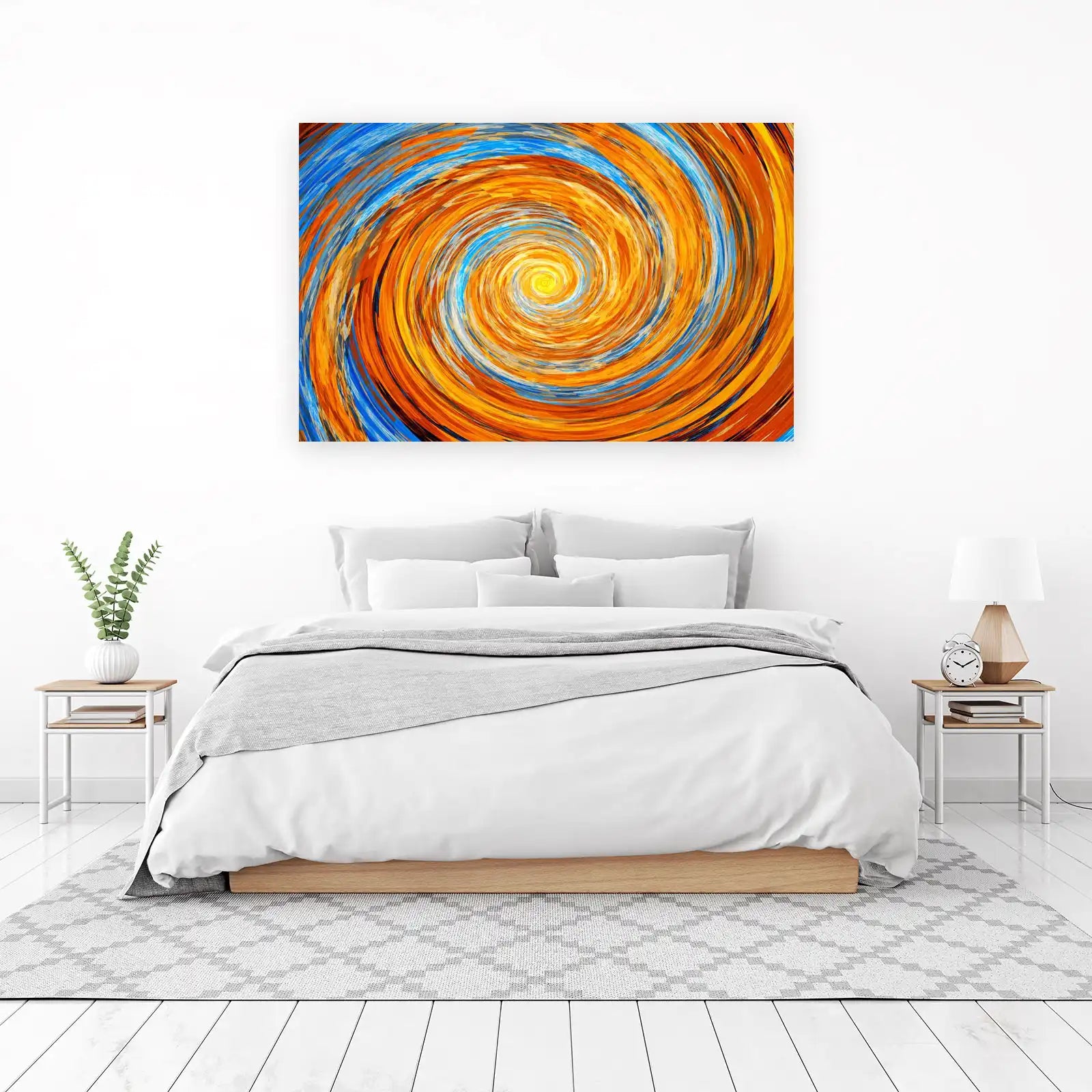 Vibrant Sunburst Spiral Wall Art