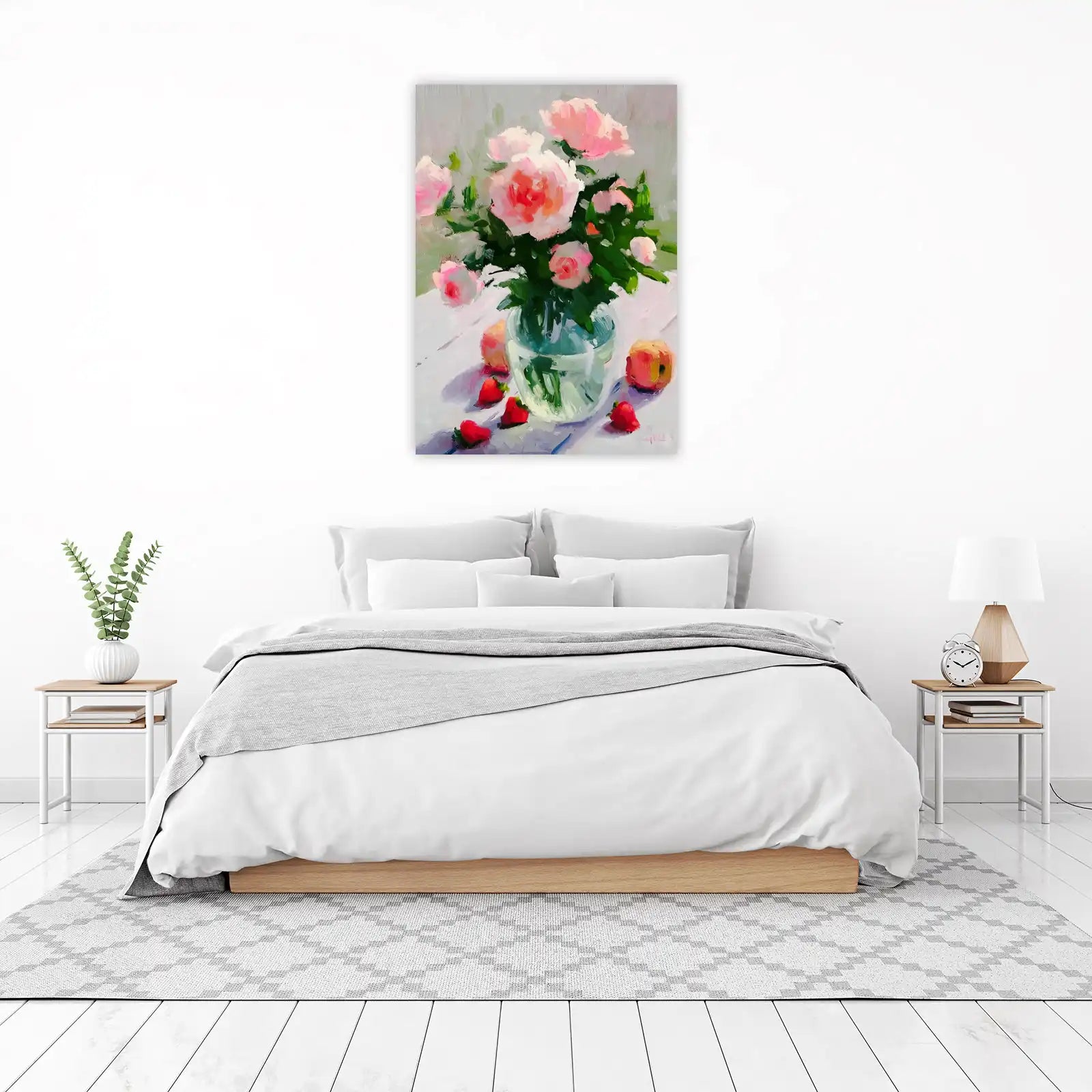 Vibrant Pink Peony Still Life Wall Art