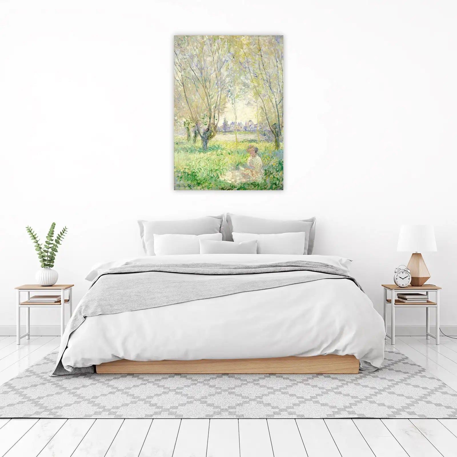 Serene Riverside Landscape Impressionist Wall Art