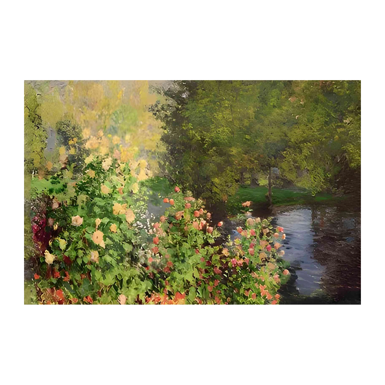 Impressionist Garden Stream Wall Art