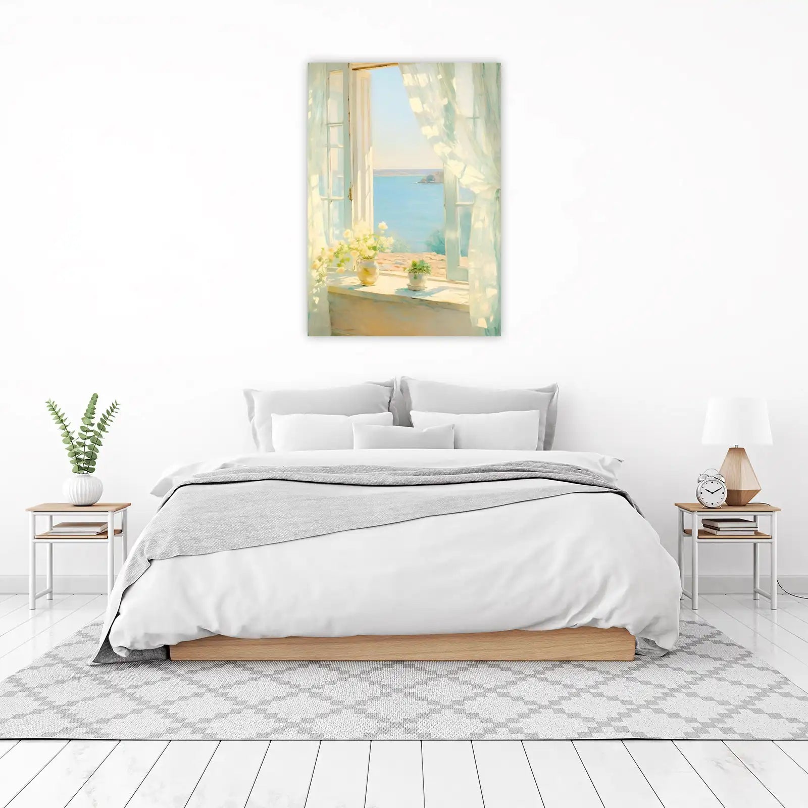 Serene Ocean View Window Wall Art