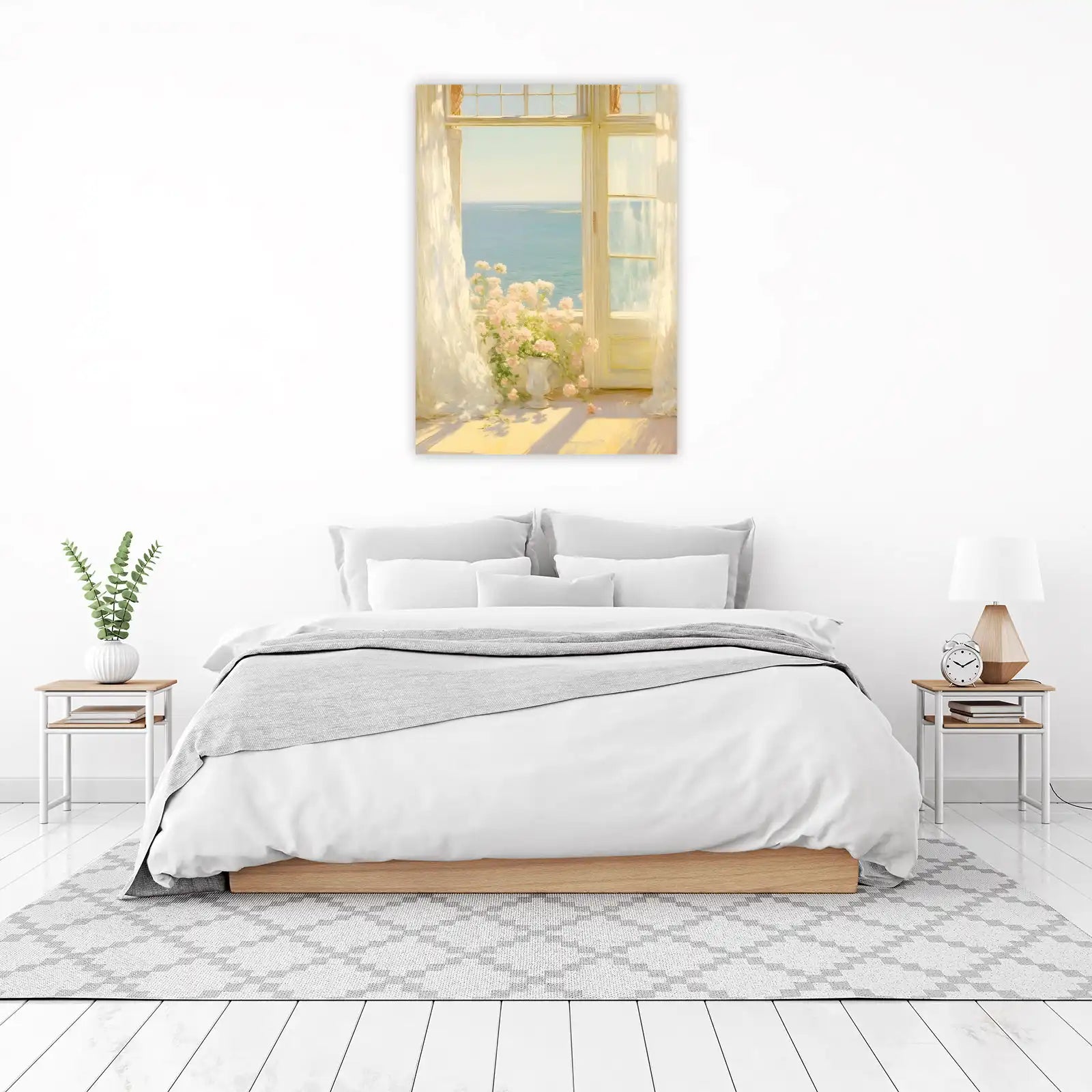 Coastal Serenity Floral Window Wall Art