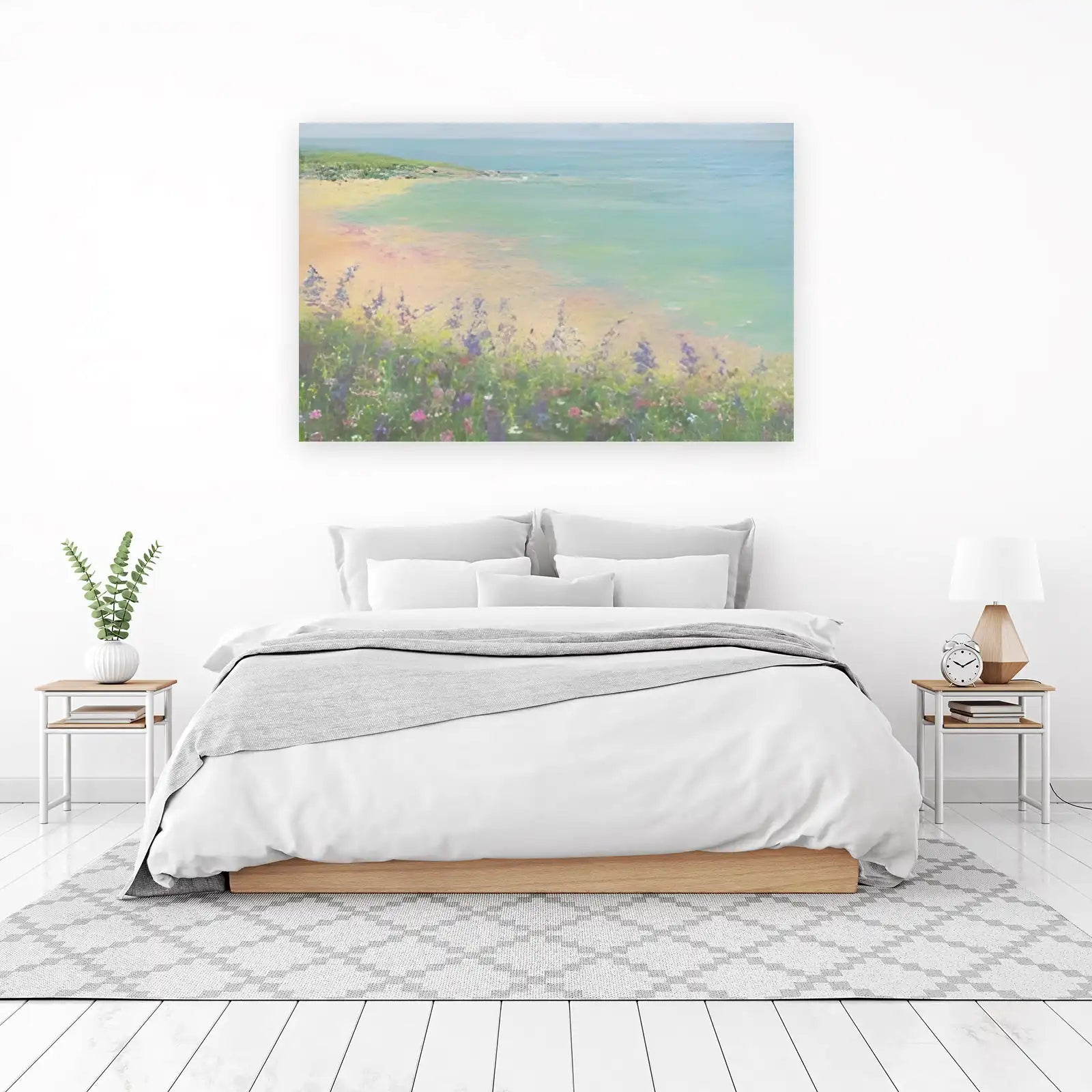 Serene Coastal Wildflowers Wall Art