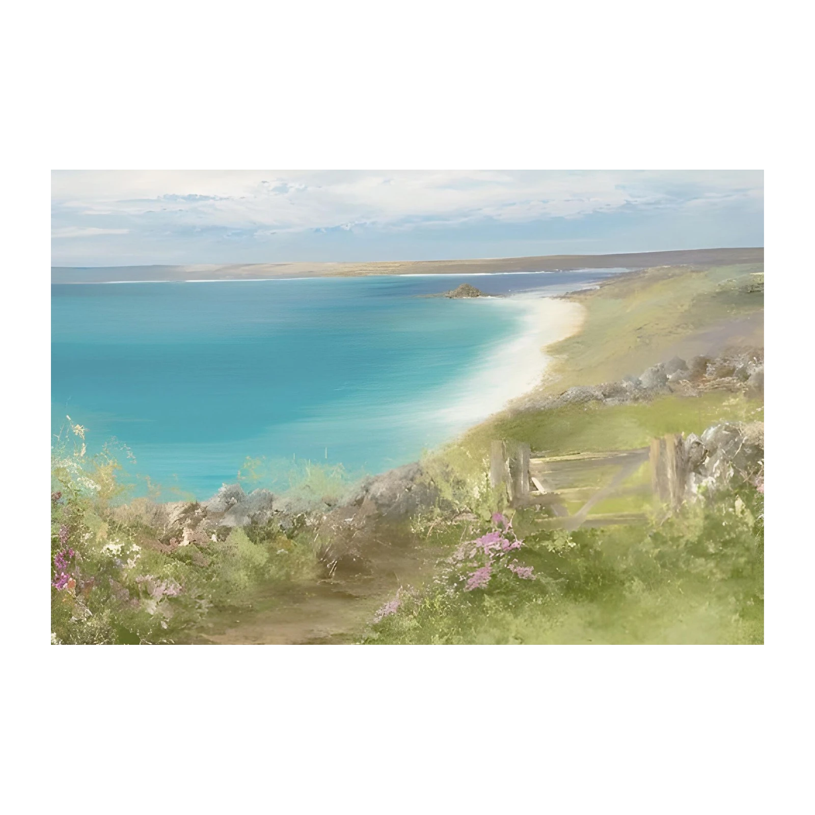 Coastal Path Serenity Landscape Wall Art