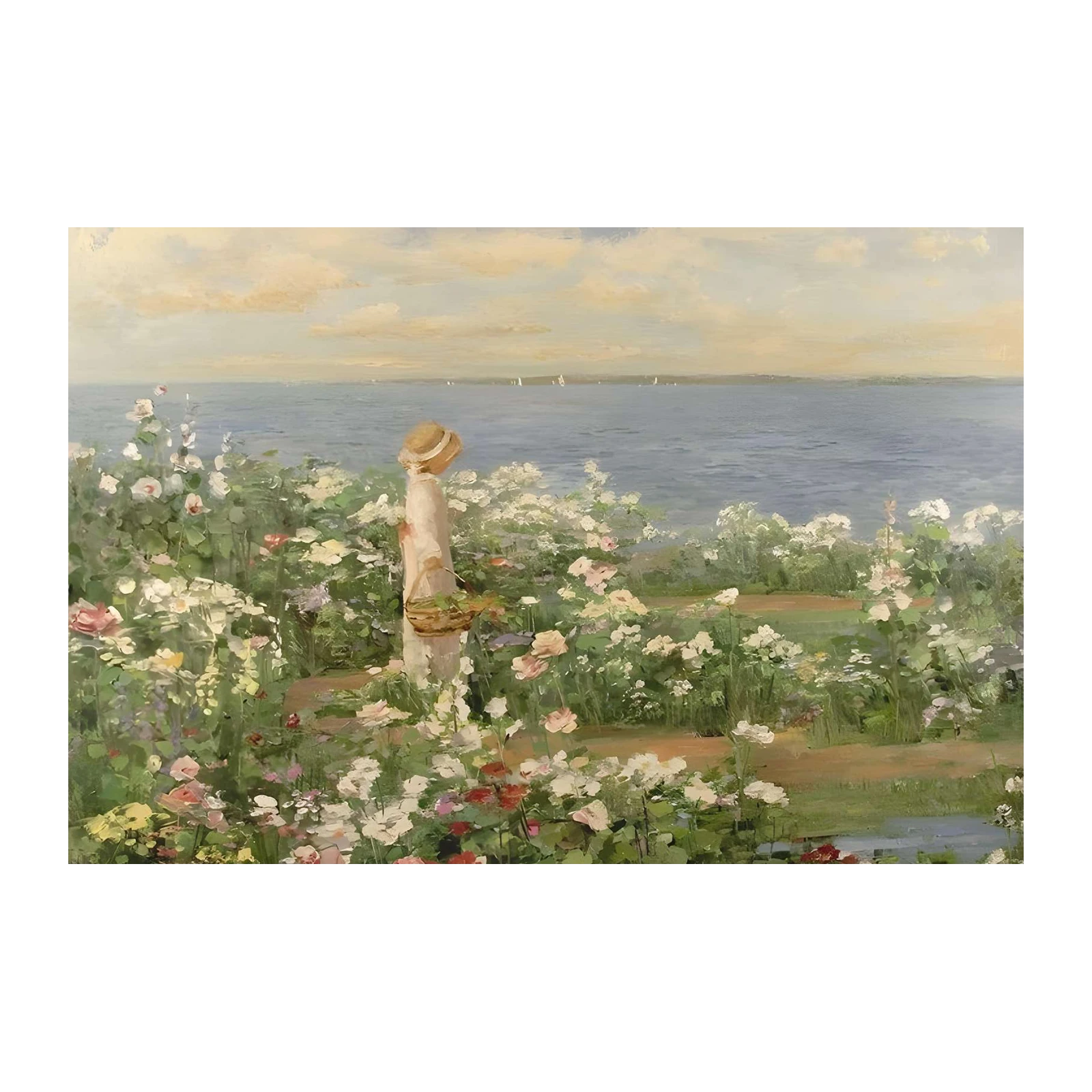 Seaside Garden Serenity Woman Wall Art