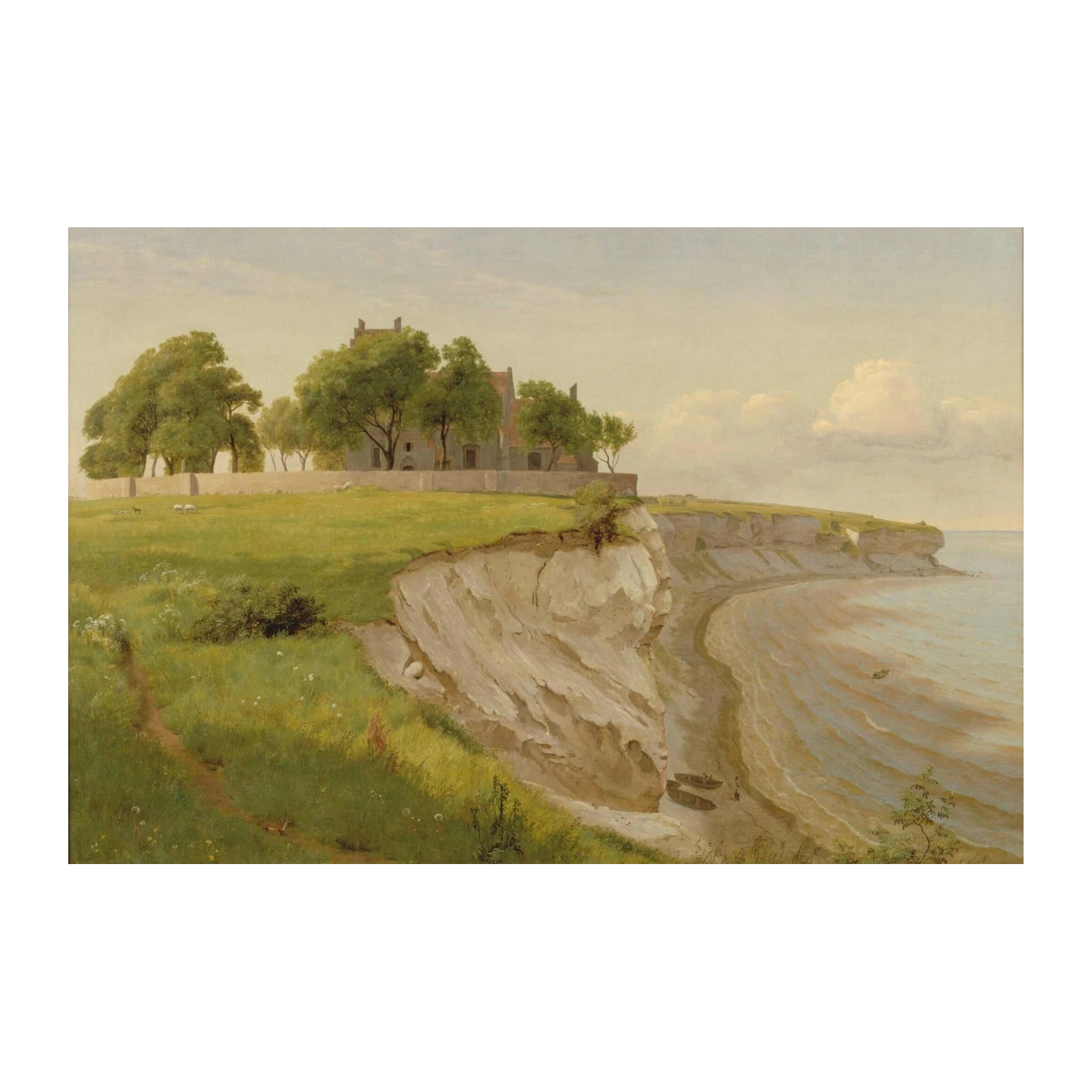Serene Coastal Estate Landscape Wall Art