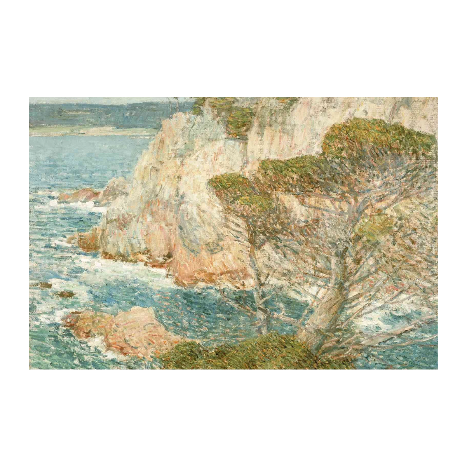 Coastal Cliff and Ocean Impressionist Wall Art
