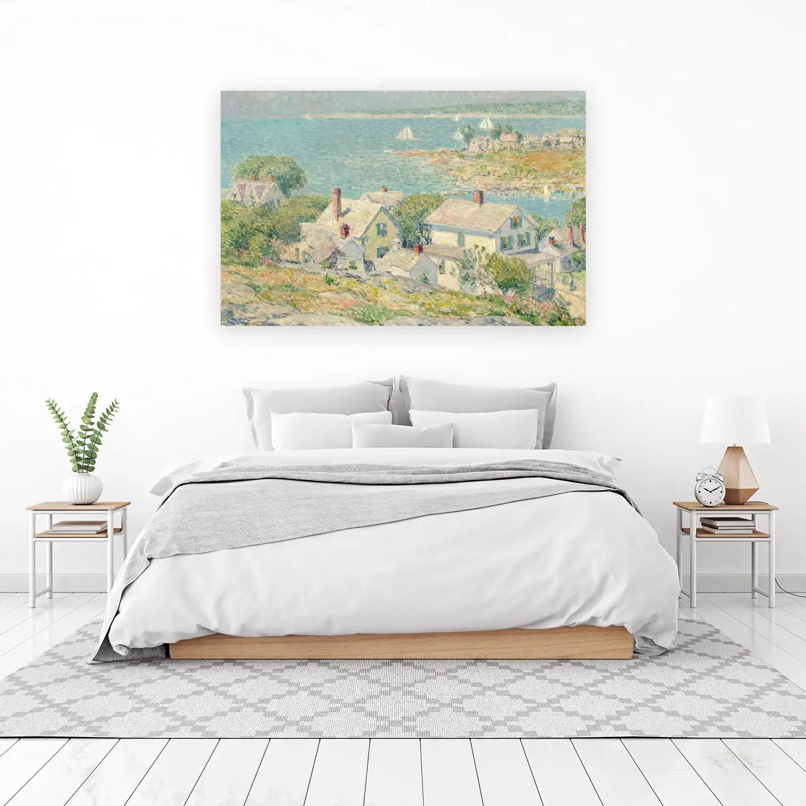 Coastal Village Vista Impressionist Wall Art