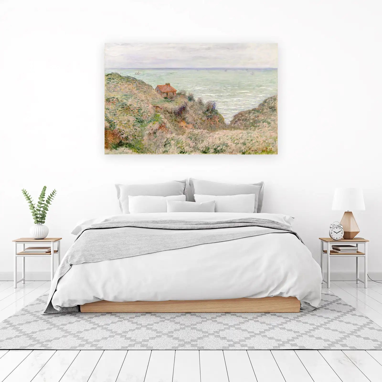 Coastal Cottage Seascape Monet Wall Art